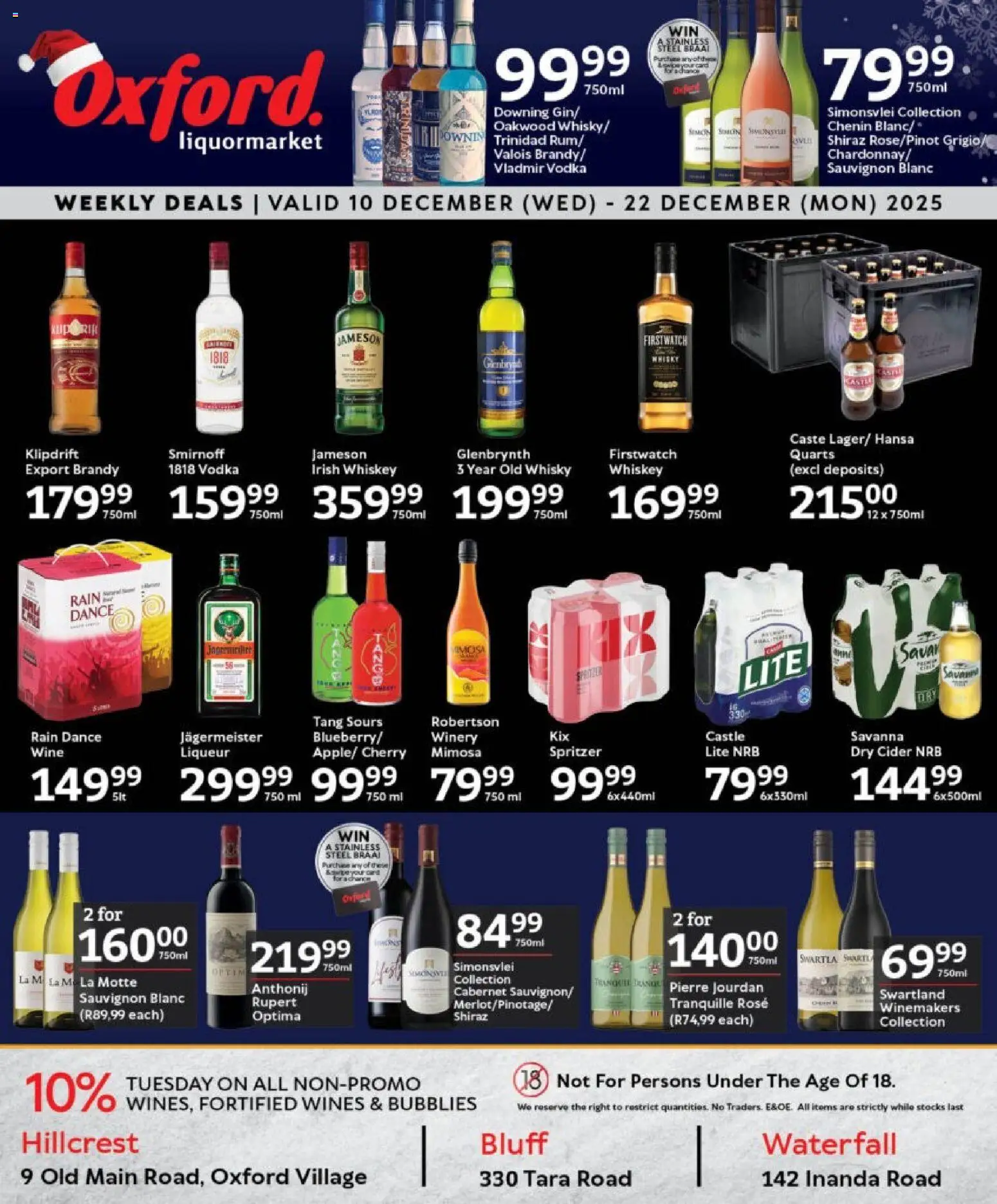 New Oxford Freshmarket catalogue – valid from 10.12.2025 | Page: 24 | Products: Brandy, Wine, Vodka, Whiskey
