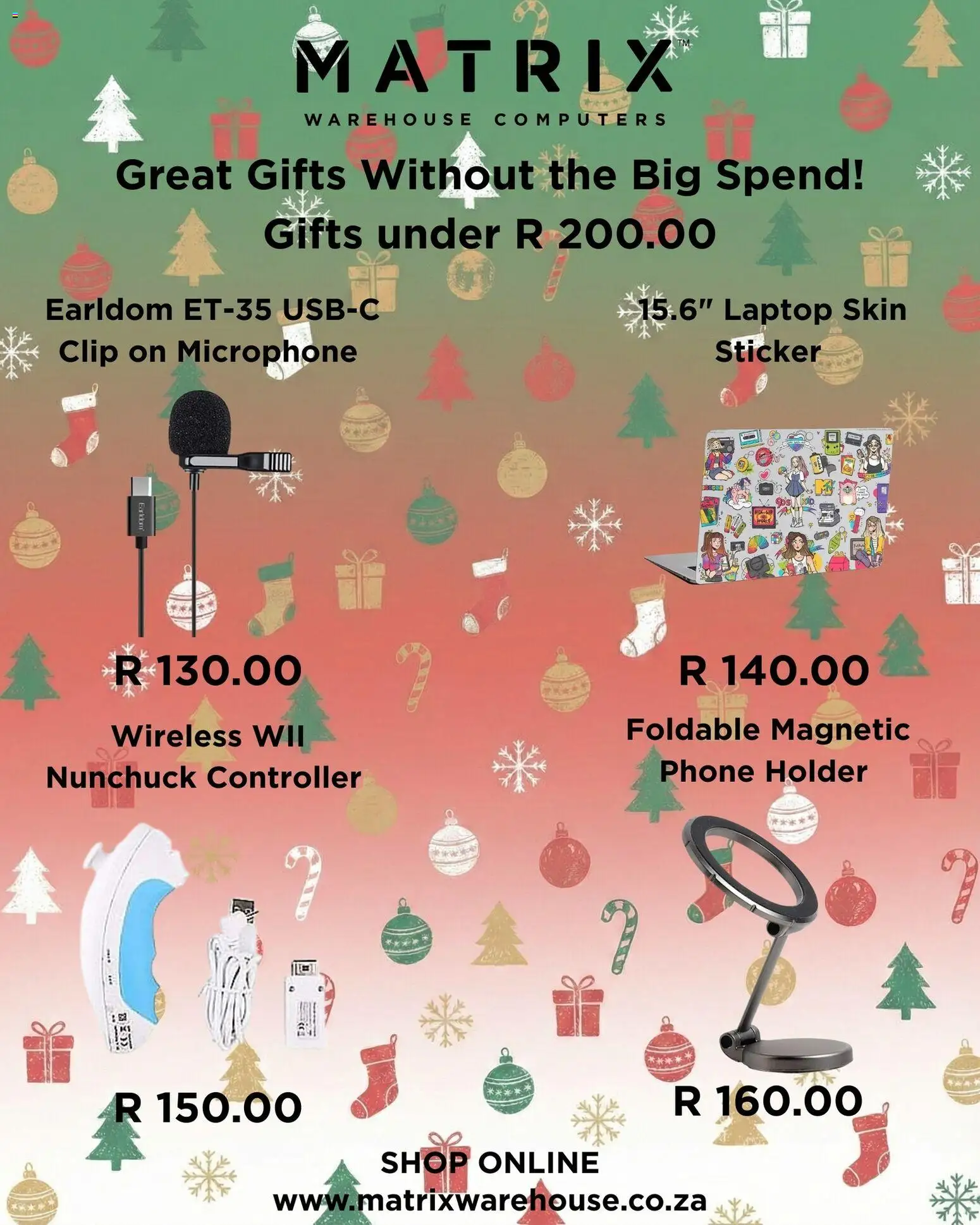 Matrix Warehouse Gifts under R200 (from Tuesday 09/12/2025) Online 1