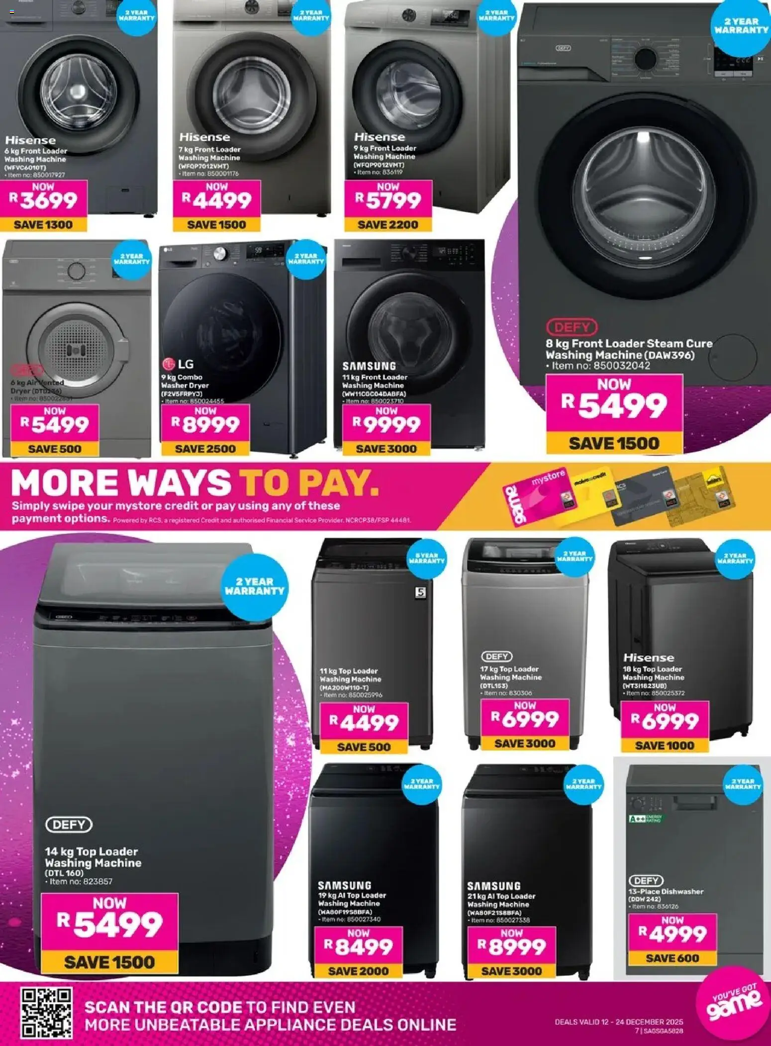 New Game catalogue – valid from 12.12.2025 | Page: 7 | Products: Washing machine, Dryer, Dishwasher New Game catalogue – valid from 12.12.2025 | Page: 7 | Products: Washing machine, Dryer, Dishwasher