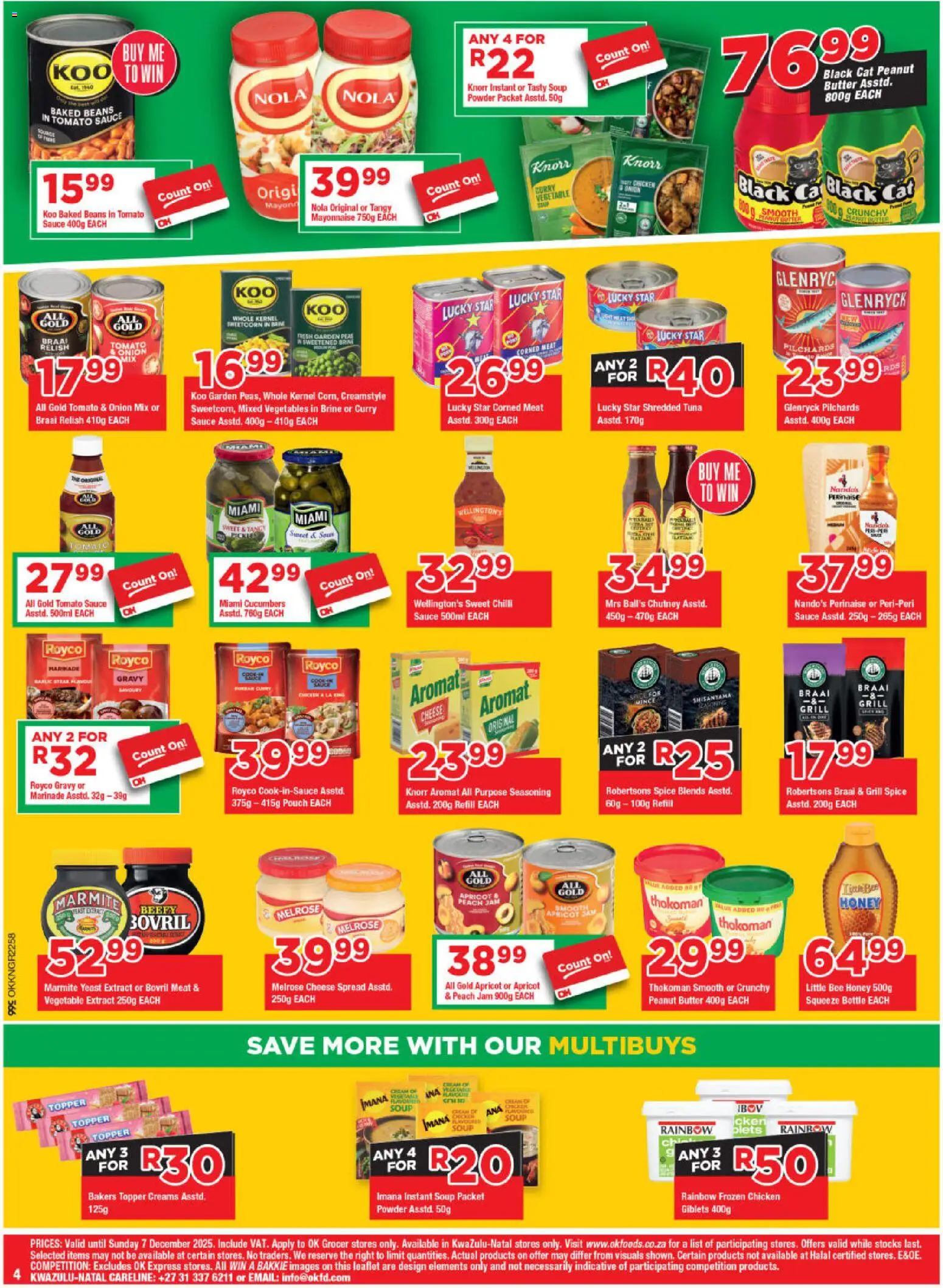 New OK Foods catalogue – valid from 10.12.2025 | Page: 4 | Products: Tuna, Cheese, Aromat, Peach