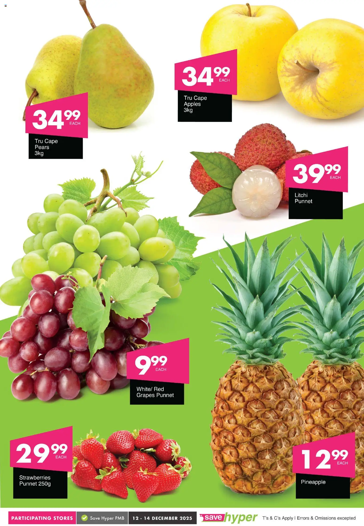 New Save catalogue – valid from 12.12.2025 | Page: 6 | Products: Pears, Apples, Pineapple, Grapes New Save catalogue – valid from 12.12.2025 | Page: 6 | Products: Pears, Apples, Pineapple, Grapes