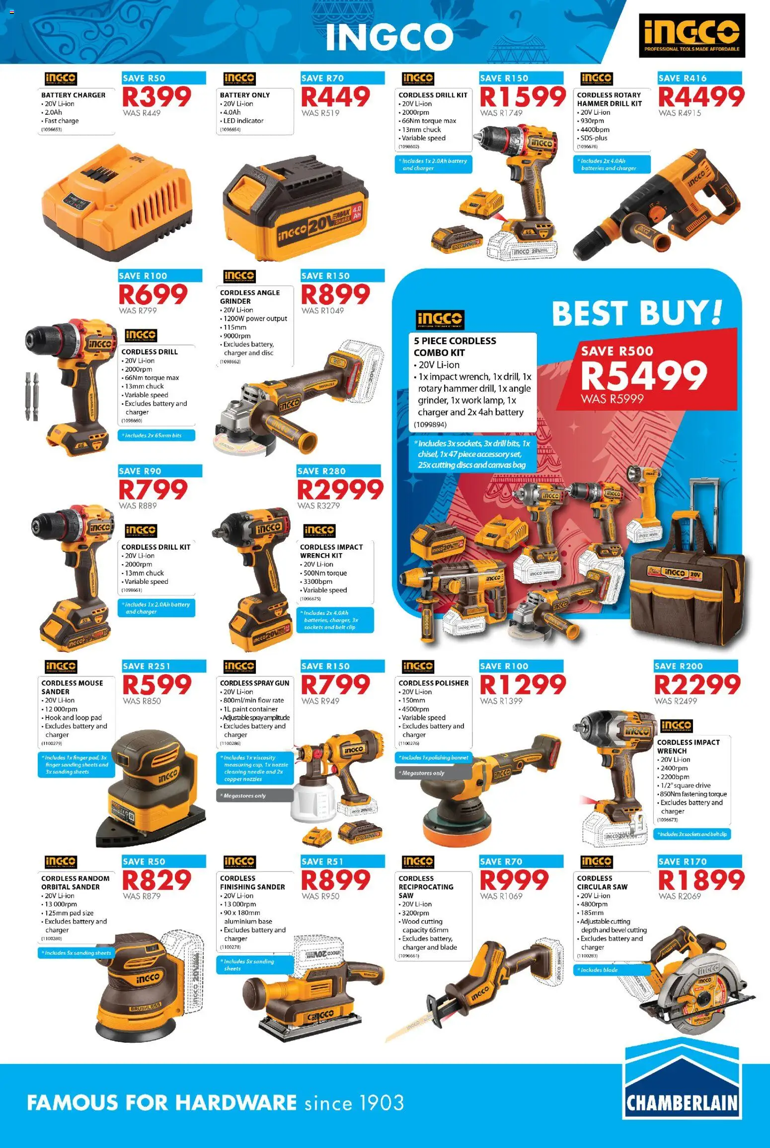 New Chamberlain catalogue – valid from 20.11.2025 | Page: 7 | Products: Rotary hammer, Charger, Angle grinder, Canvas New Chamberlain catalogue – valid from 20.11.2025 | Page: 7 | Products: Rotary hammer, Charger, Angle grinder, Canvas