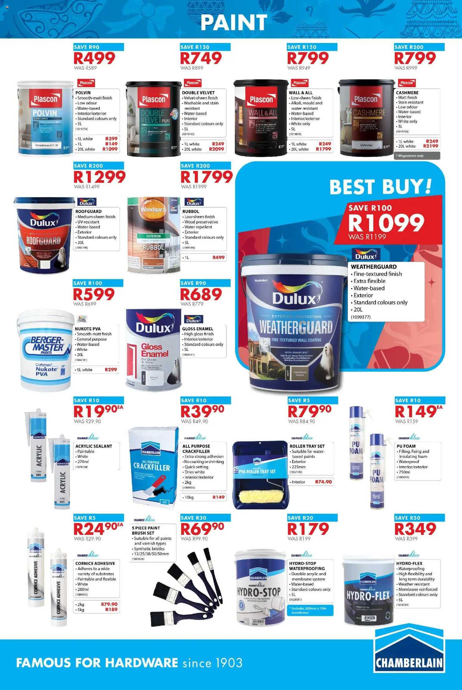 New Chamberlain catalogue – valid from 20.11.2025 | Page: 17 | Products: Gloss, Paint, Polvin, Water New Chamberlain catalogue – valid from 20.11.2025 | Page: 17 | Products: Gloss, Paint, Polvin, Water