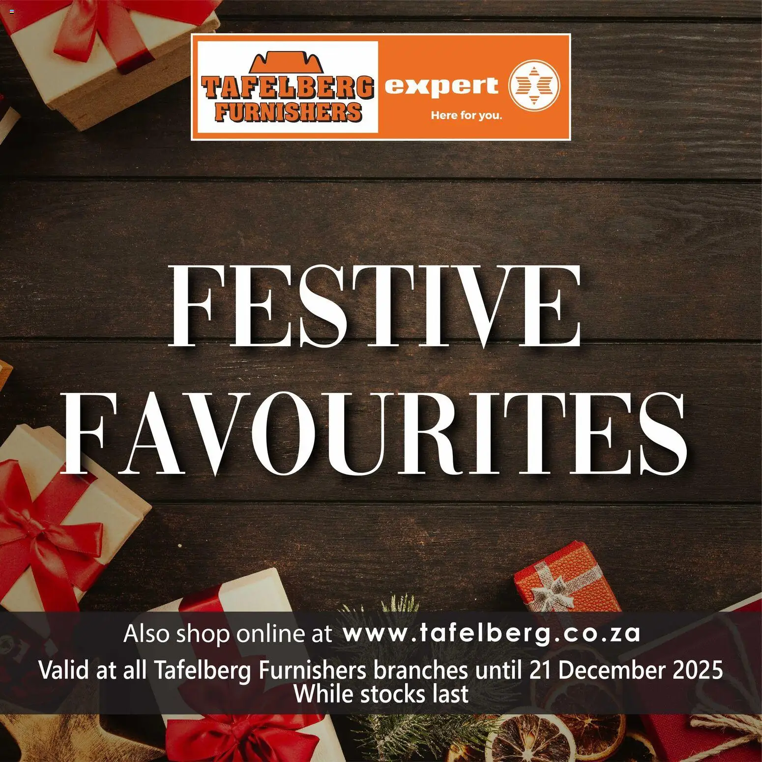 Tafelberg Furnishers Festive Favourites (12/12/2025 - 21/12/2025) Online 1 Tafelberg Furnishers Festive Favourites (12/12/2025 – 21/12/2025) Online