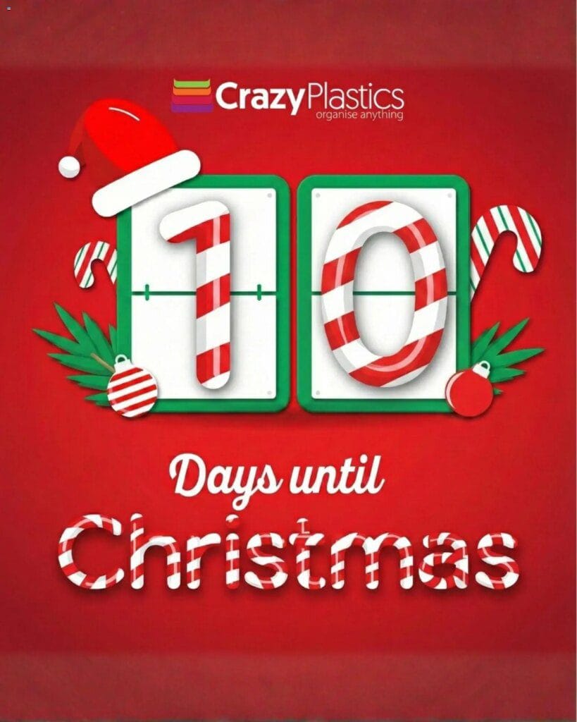 Crazy Plastics Ten days to Christmas. (15/12/2025 – 24/12/2025) Online