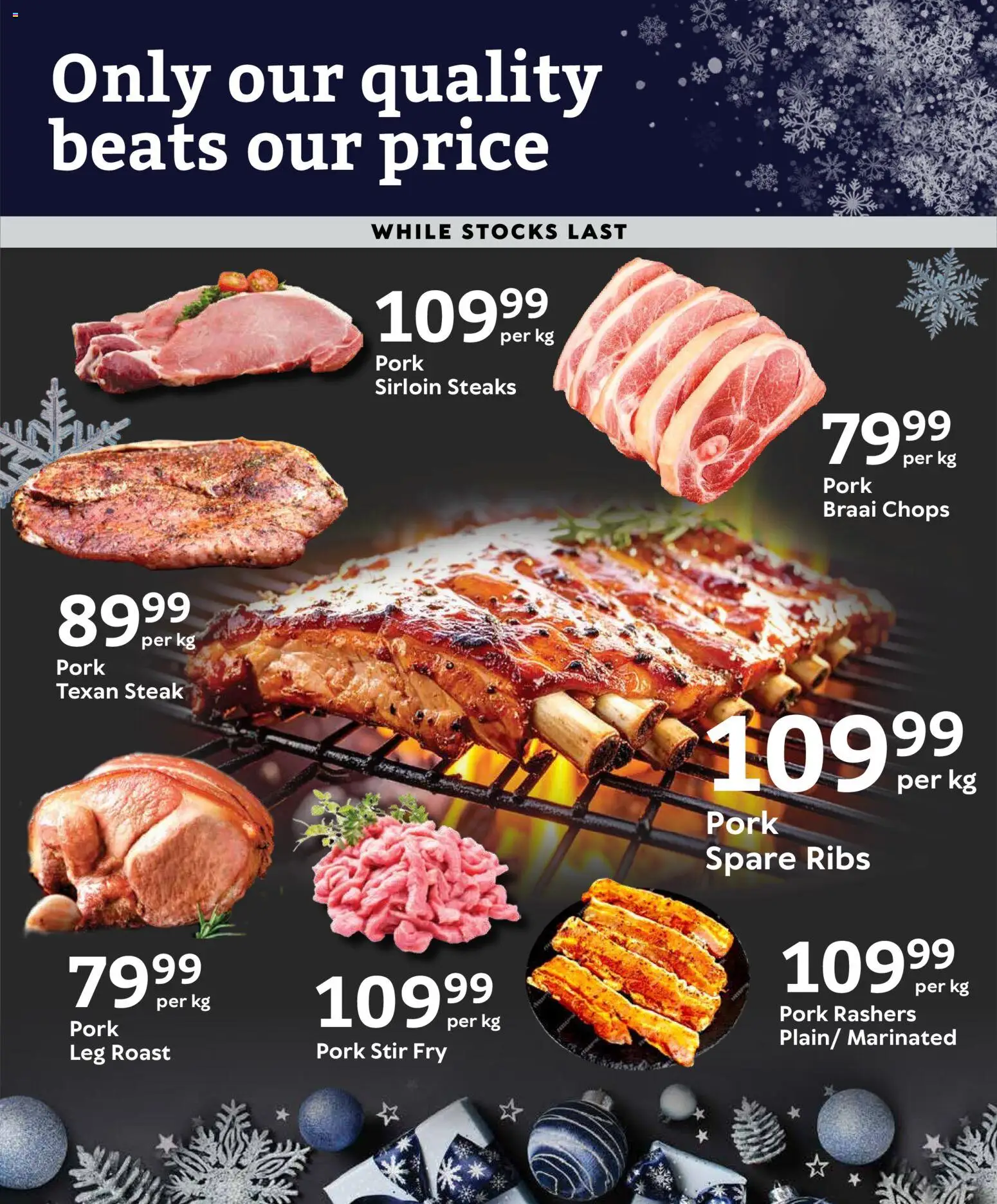New Oxford Freshmarket catalogue – valid from 23.12.2025 | Page: 4 | Products: Steak, Ribs, Pork