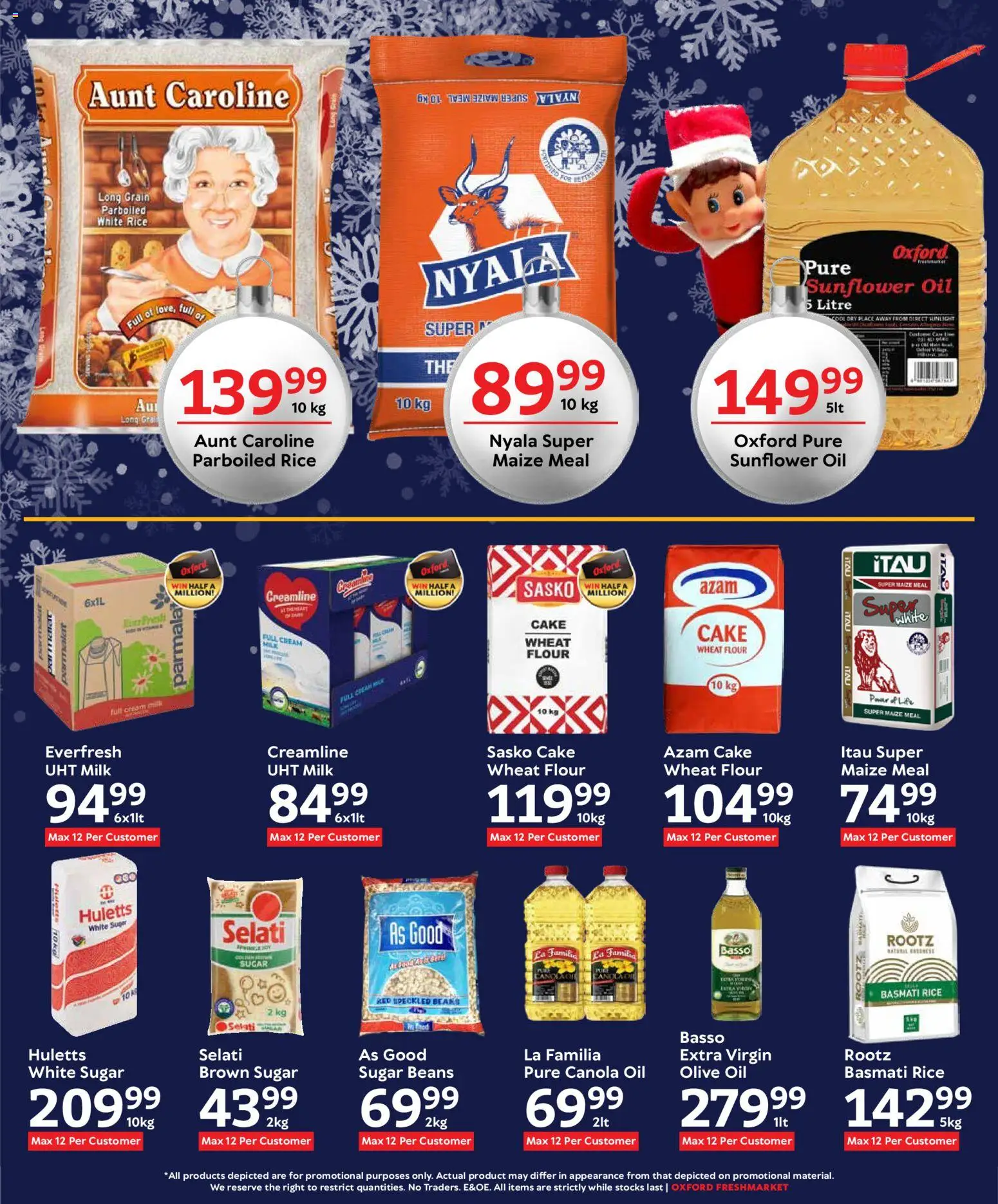 New Oxford Freshmarket catalogue – valid from 23.12.2025 | Page: 10 | Products: Flour, Maize meal, Milk, Rice