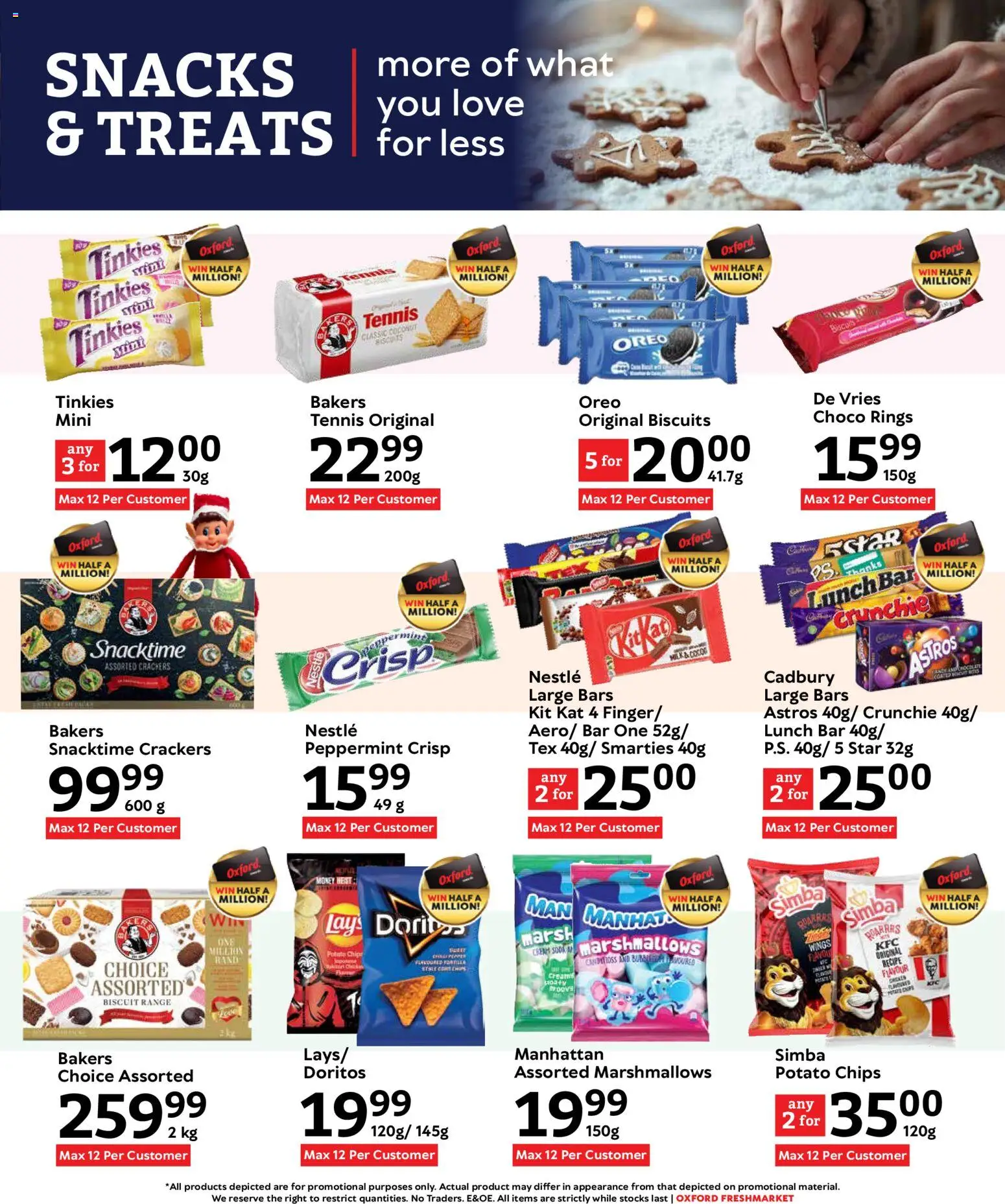 New Oxford Freshmarket catalogue – valid from 23.12.2025 | Page: 15 | Products: Milk, Biscuits, Snacks, Chips