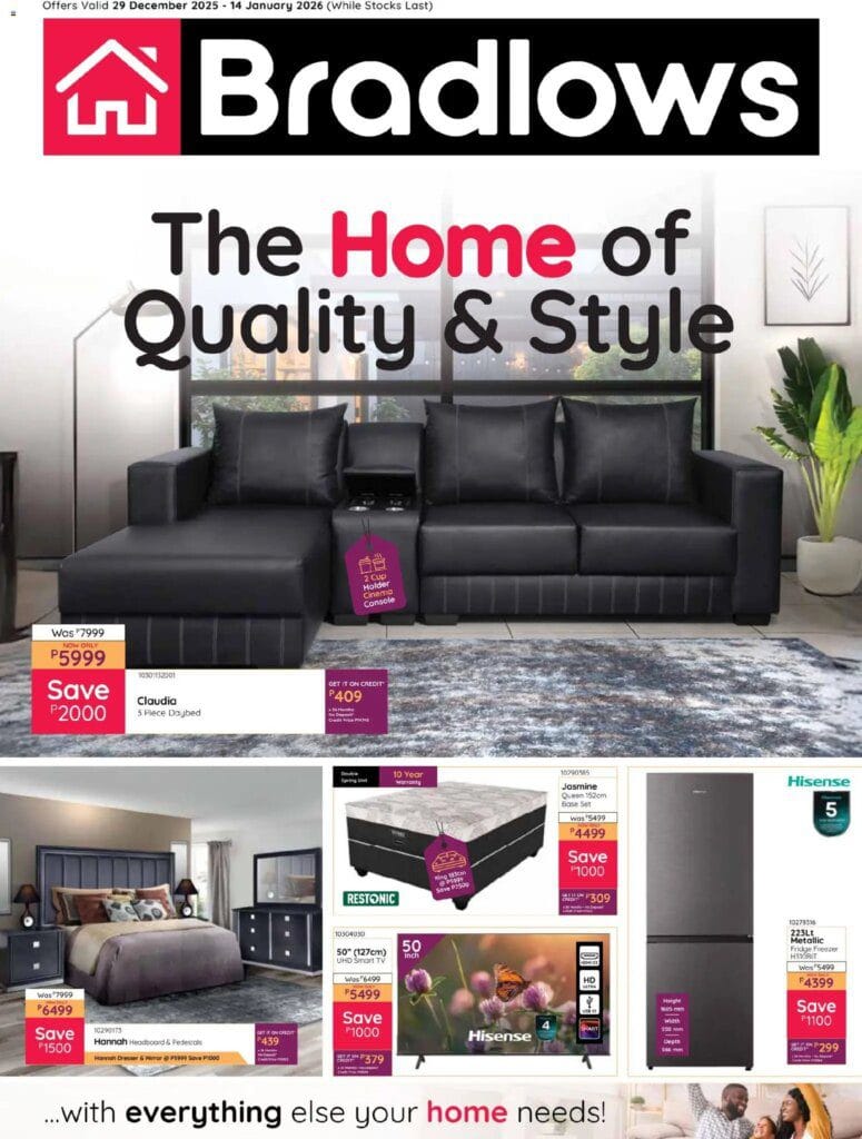 Bradlows Botswana Catalogue (29/12/2025 – 14/01/2026) Online