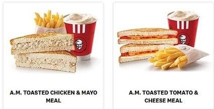 KFC Breakfast Menu Prices in South Africa