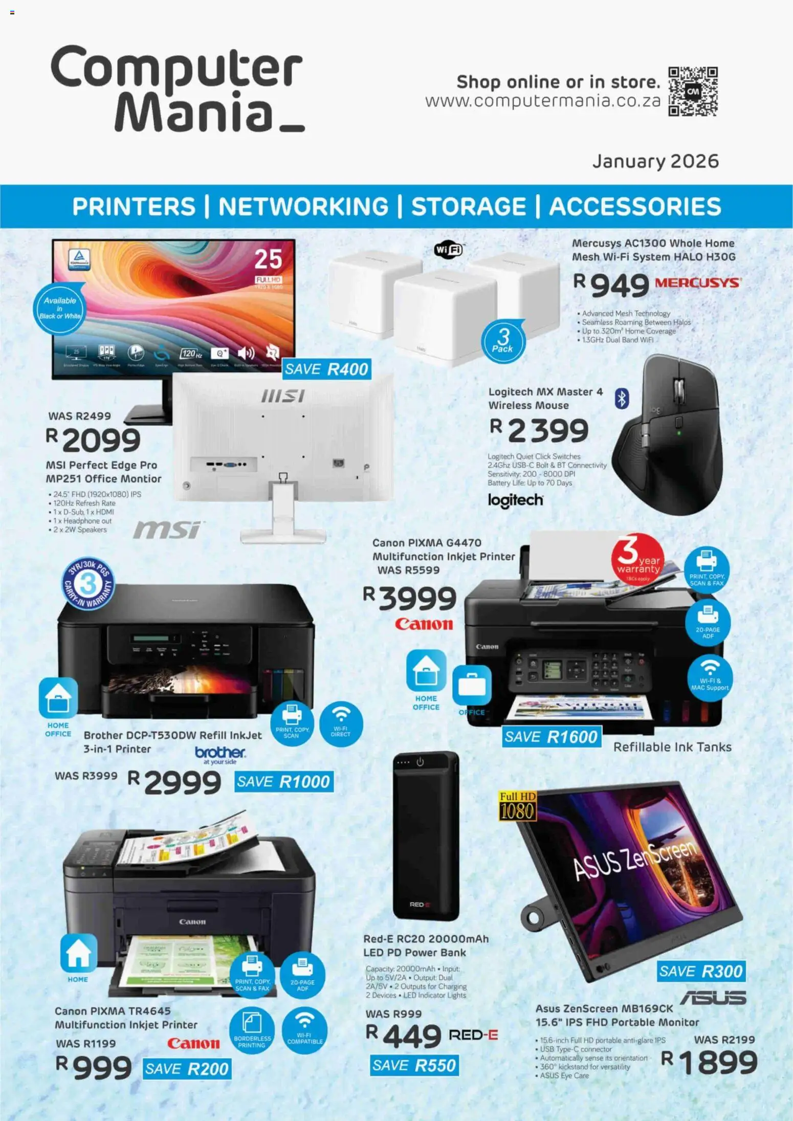 Computer Mania - Printer, Networking, Storage Accessories (01/01/2026 - 31/01/2026) Online 1