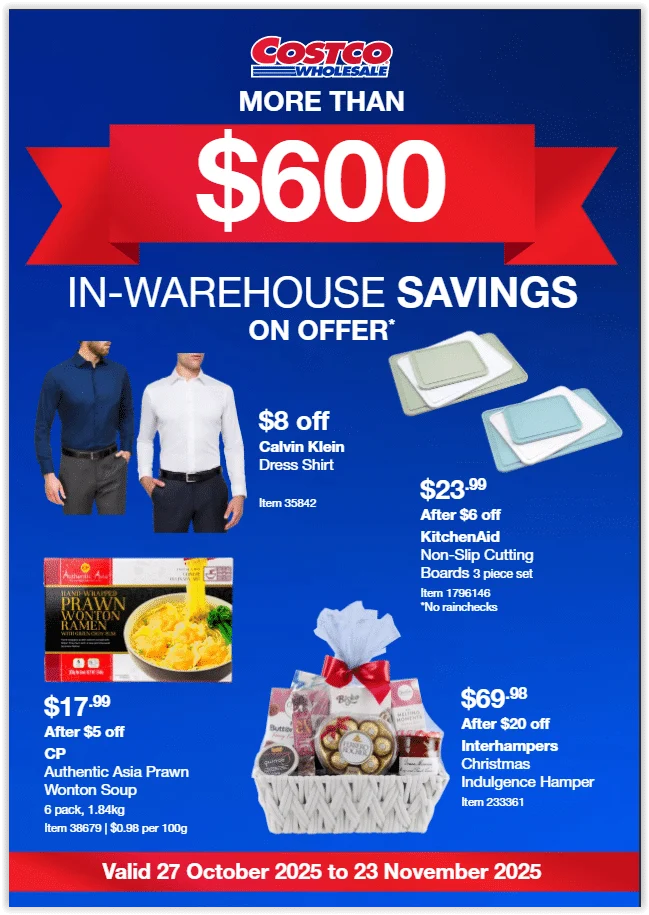 Costco Catalogue 27 October – 23 November, 2025.