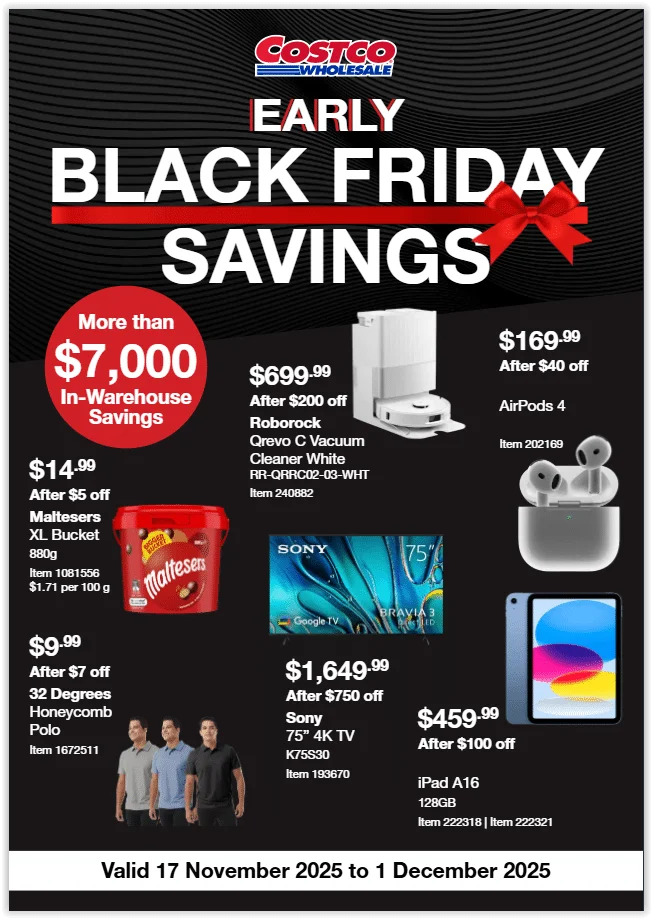 Costco Black Friday Sale 2025 Australia