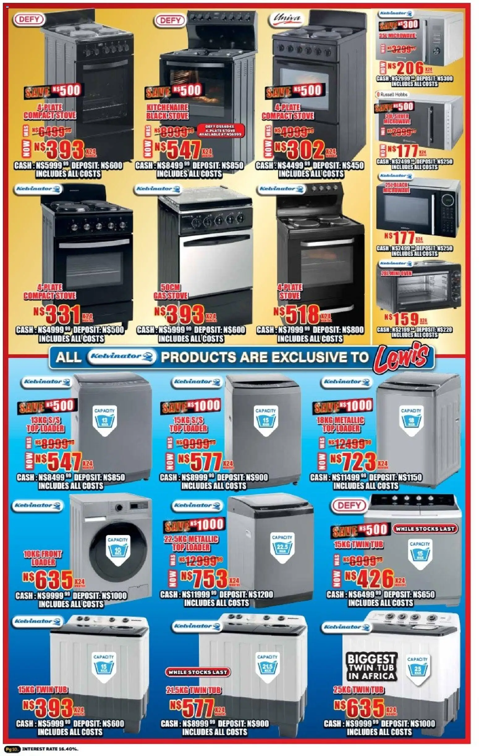 New Lewis Stores catalogue – valid from 05.01.2026 | Page: 10 | Products: Oven, Stove, Microwave, Gas stove