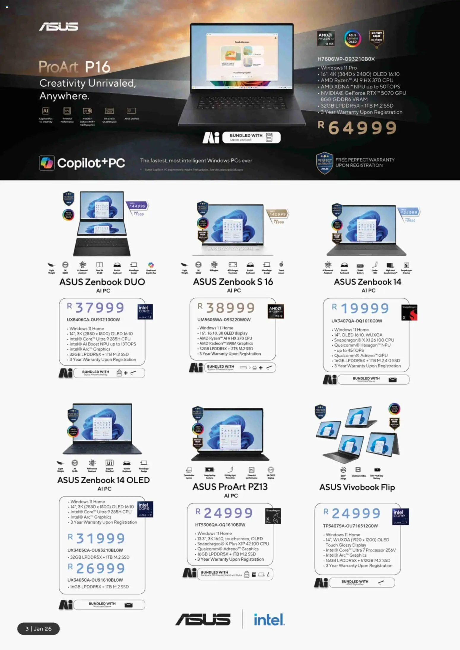 New Computer Mania catalogue – valid from 01.01.2026 | Page: 4 | Products: PC, Backpack, Laptop, Battery
