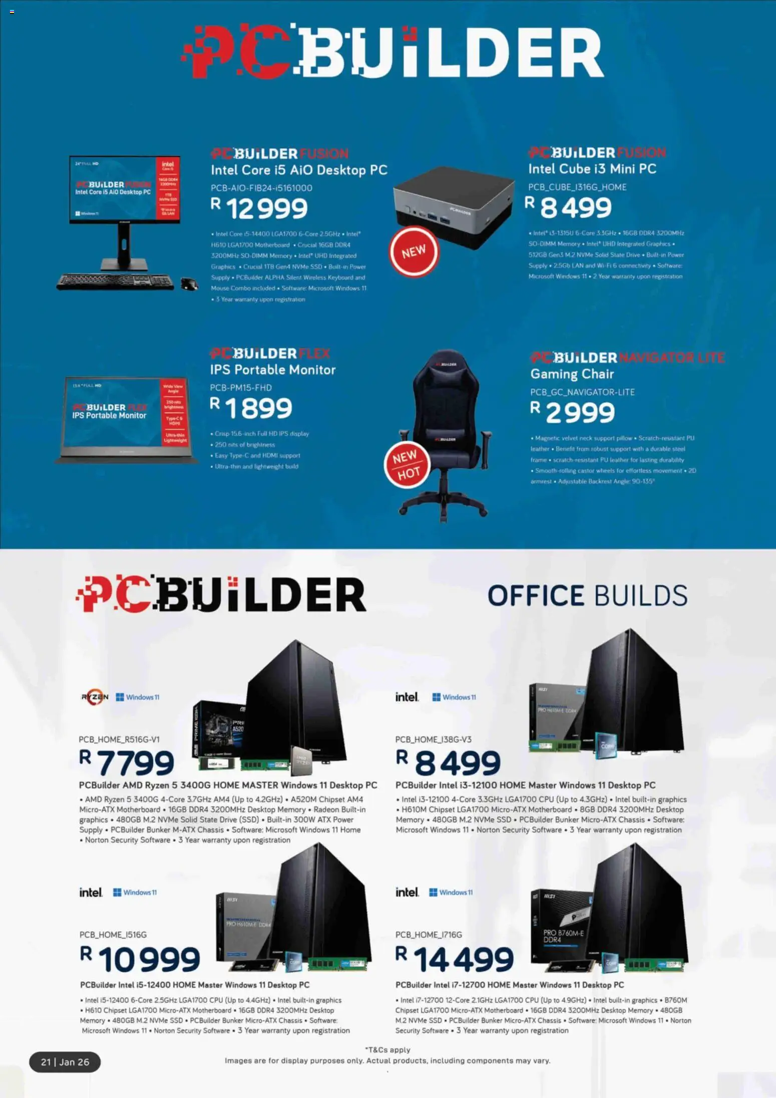 New Computer Mania catalogue – valid from 01.01.2026 | Page: 22 | Products: Monitor, Mouse, Keyboard, Chair