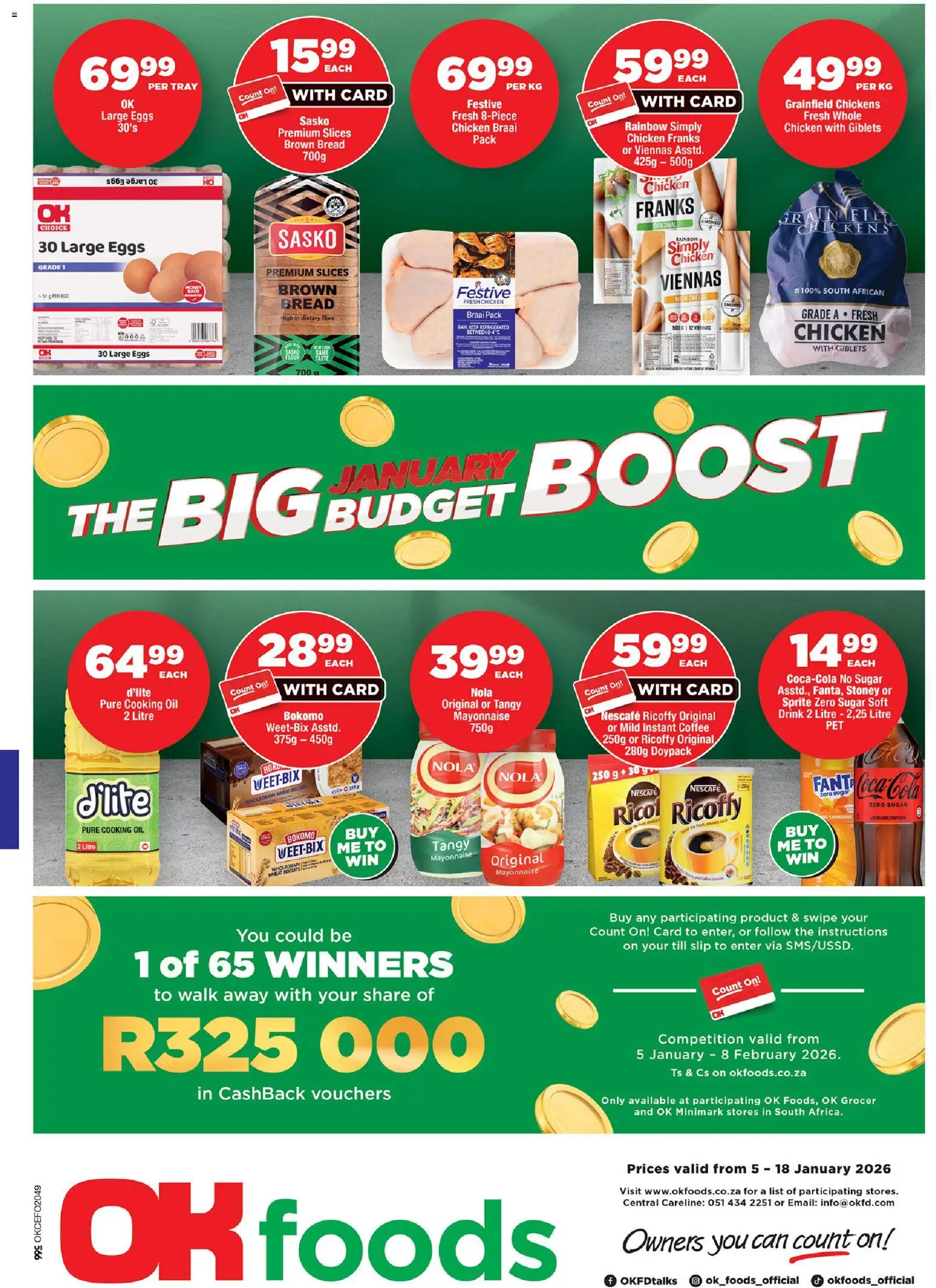 New OK Foods catalogue – valid from 05.01.2026 | Page: 1 | Products: Tray, Eggs, Bread, Sugar New OK Foods catalogue – valid from 05.01.2026 | Page: 1 | Products: Tray, Eggs, Bread, Sugar