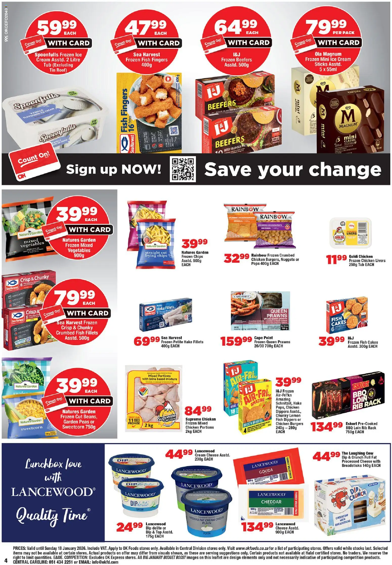 New OK Foods catalogue – valid from 05.01.2026 | Page: 4 | Products: Oven, Cheese, Chicken, Ice cream New OK Foods catalogue – valid from 05.01.2026 | Page: 4 | Products: Oven, Cheese, Chicken, Ice cream