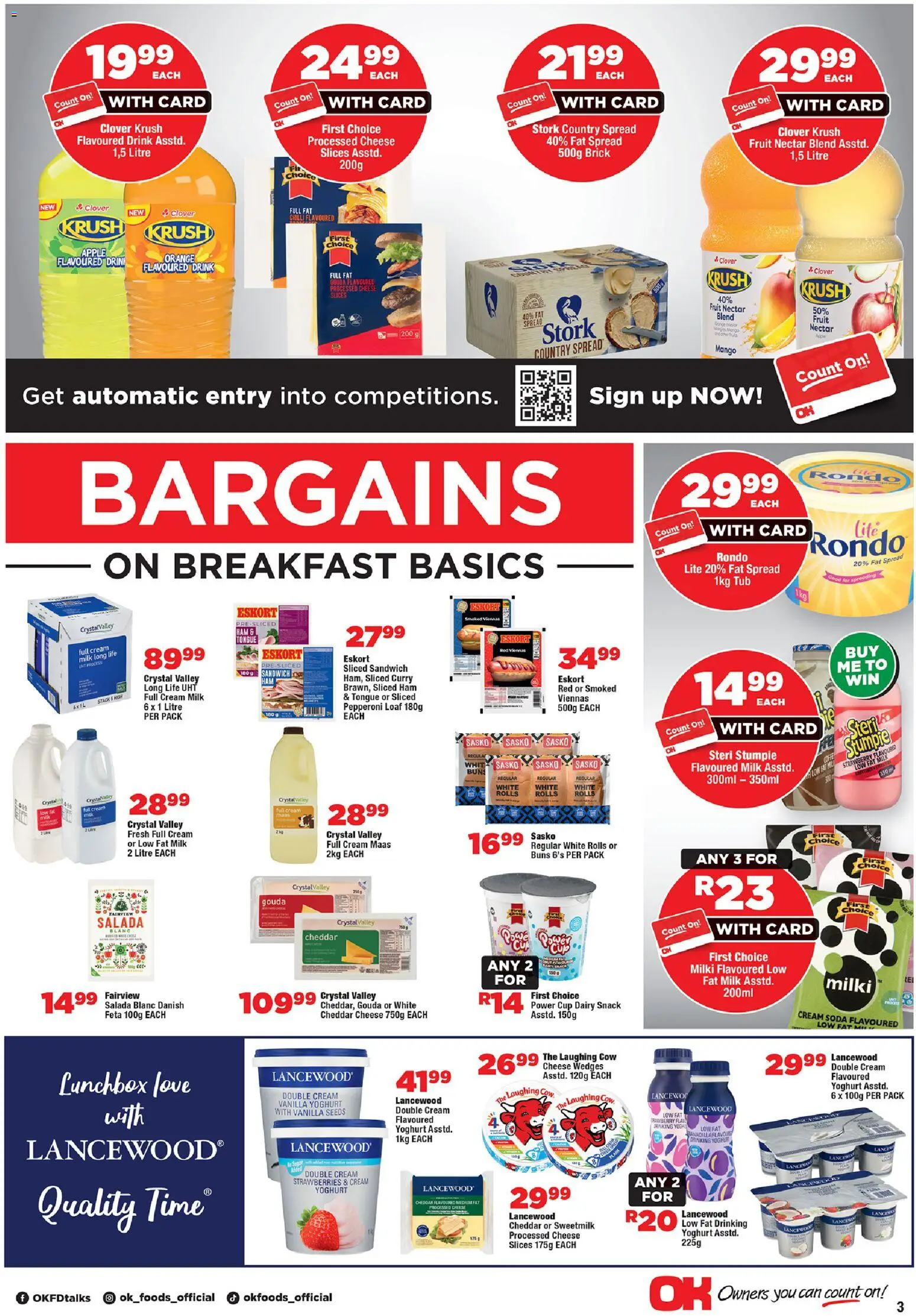 New OK Foods catalogue – valid from 05.01.2026 | Page: 3 | Products: Milk, Strawberries, Fruit, Mango New OK Foods catalogue – valid from 05.01.2026 | Page: 3 | Products: Milk, Strawberries, Fruit, Mango