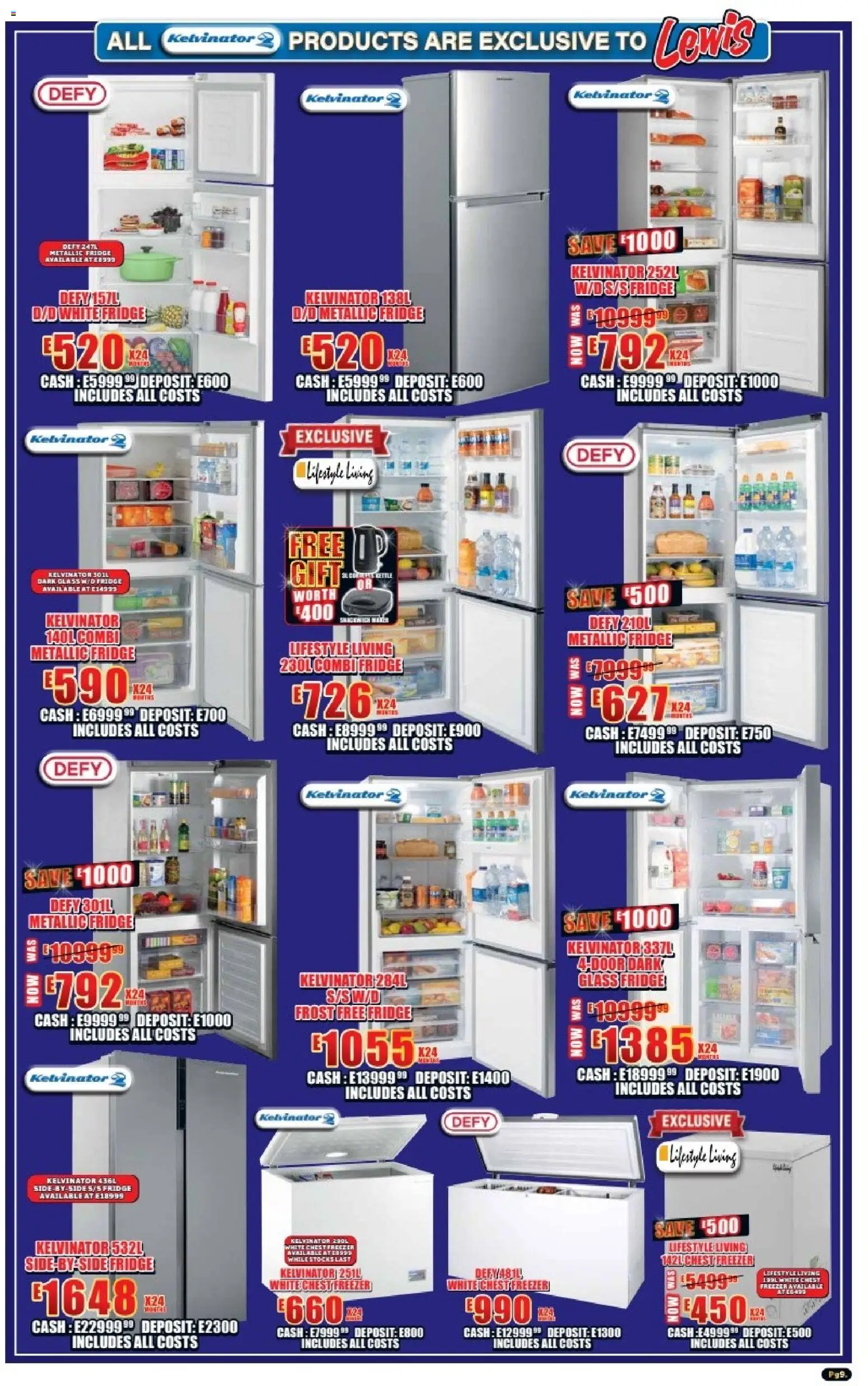 New Lewis Stores catalogue – valid from 05.01.2026 | Page: 9 | Products: Freezer, Fridge, Chest freezer New Lewis Stores catalogue – valid from 05.01.2026 | Page: 9 | Products: Freezer, Fridge, Chest freezer