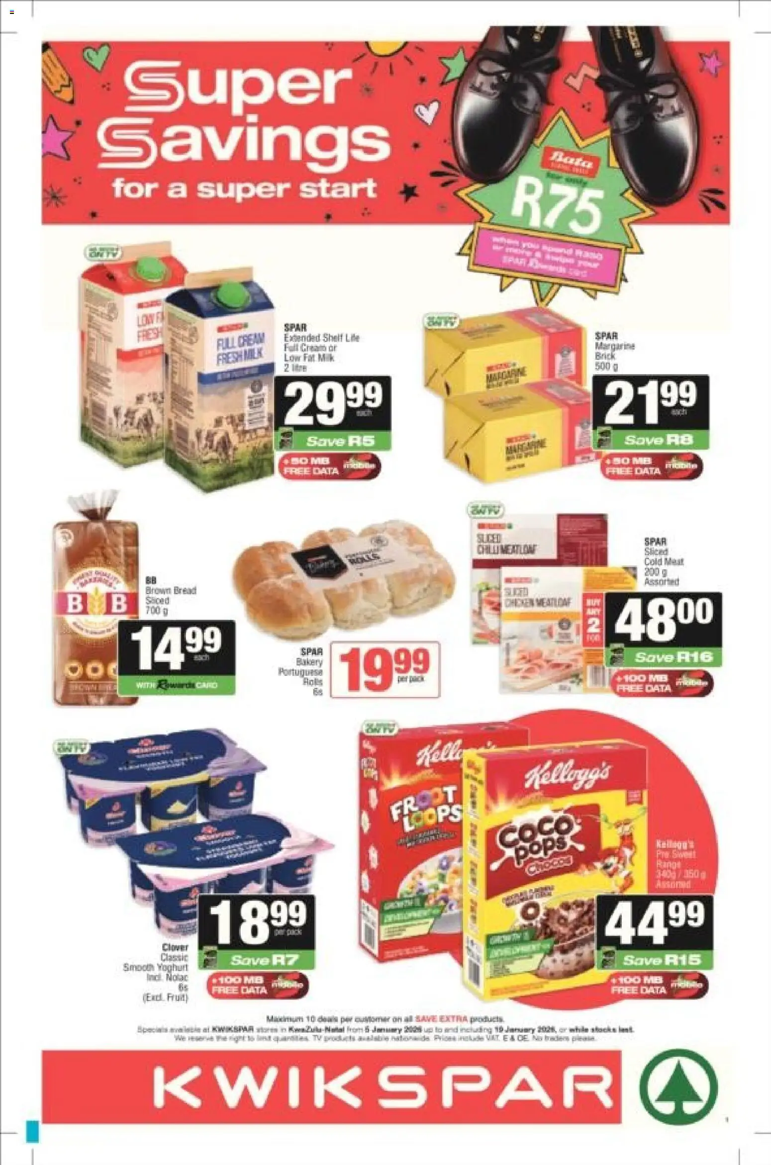New KWIKSPAR catalogue – valid from 05.01.2026 | Page: 1 | Products: Yoghurt, Shelf, Milk, Bread New KWIKSPAR catalogue – valid from 05.01.2026 | Page: 1 | Products: Yoghurt, Shelf, Milk, Bread