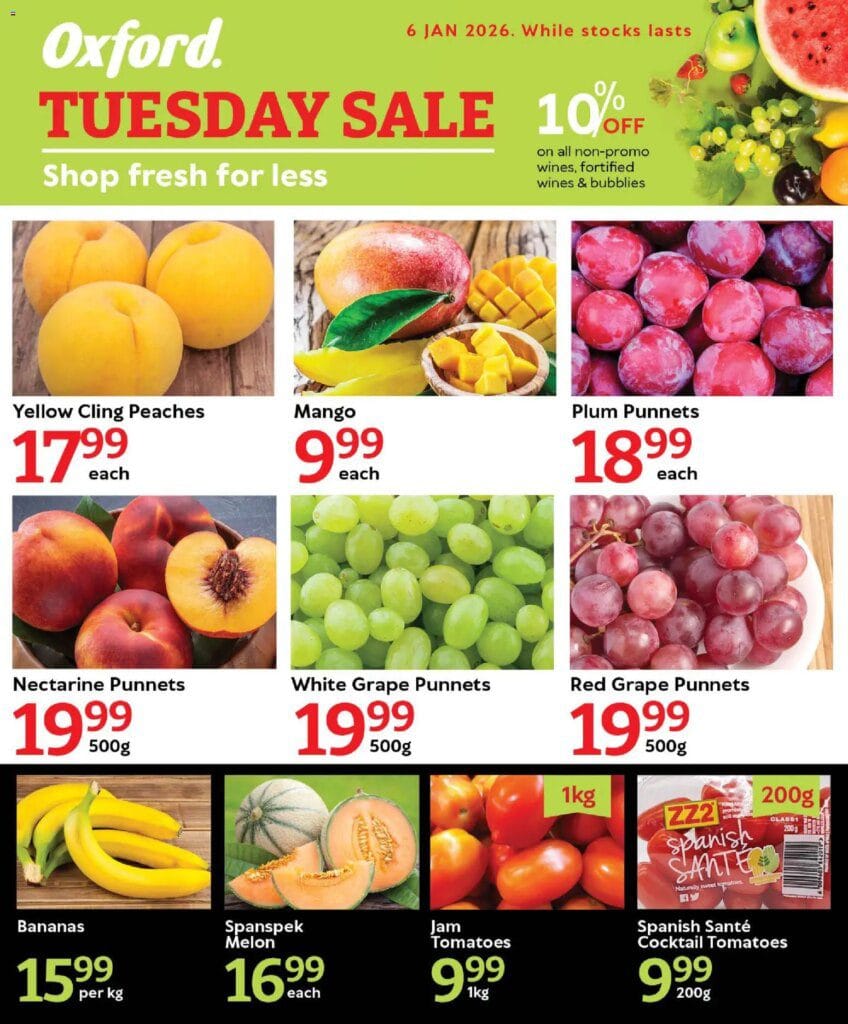 Oxford Freshmarket specials and catalogues Tuesday Sale 06 January