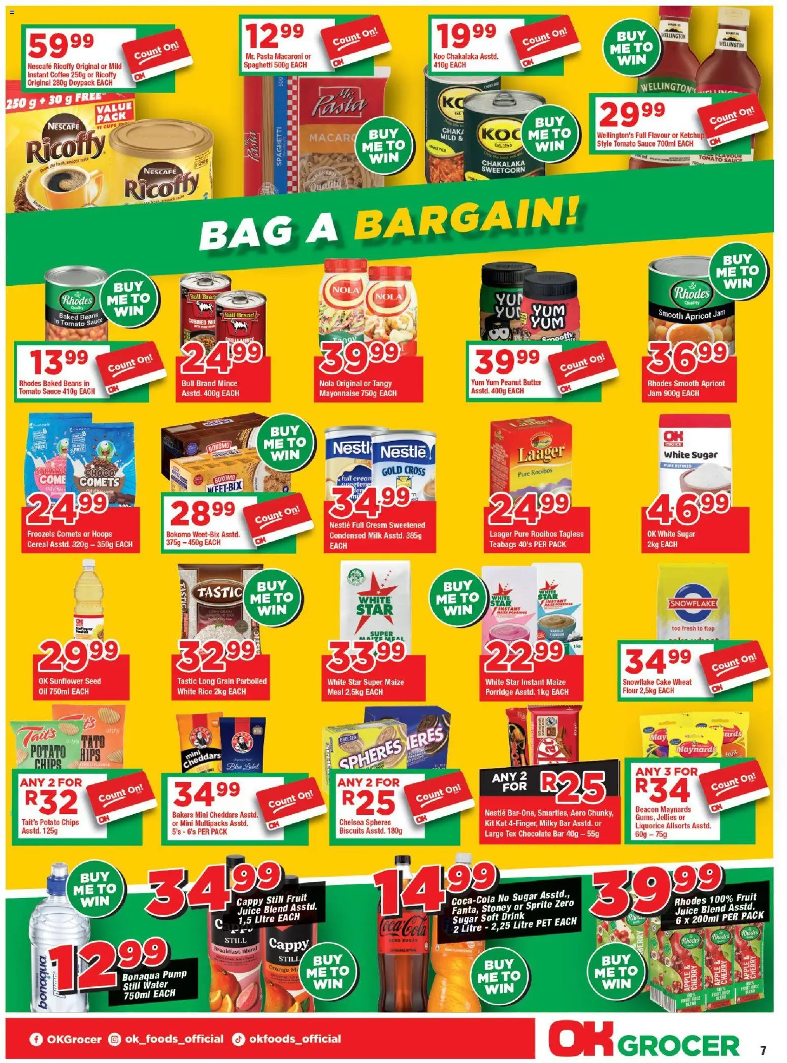 New OK Foods catalogue – valid from 05.01.2026 | Page: 7 | Products: Beans, Coffee, Chocolate, Rice