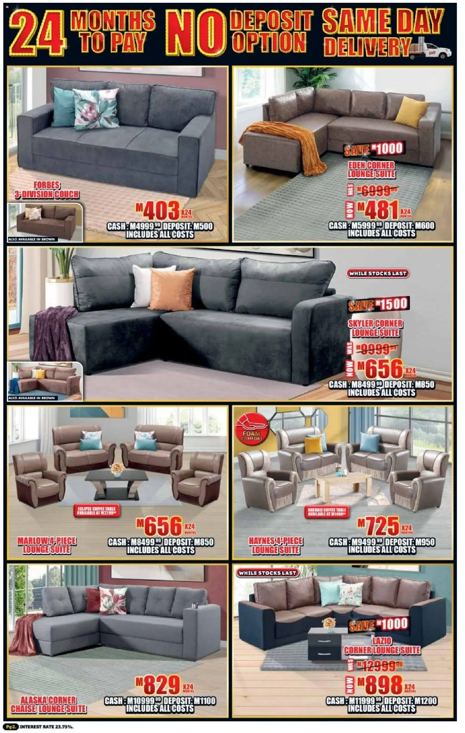 New Lewis Stores catalogue – valid from 05.01.2026 | Page: 2 | Products: Coffee table, Table, Lounge suite, Coffee