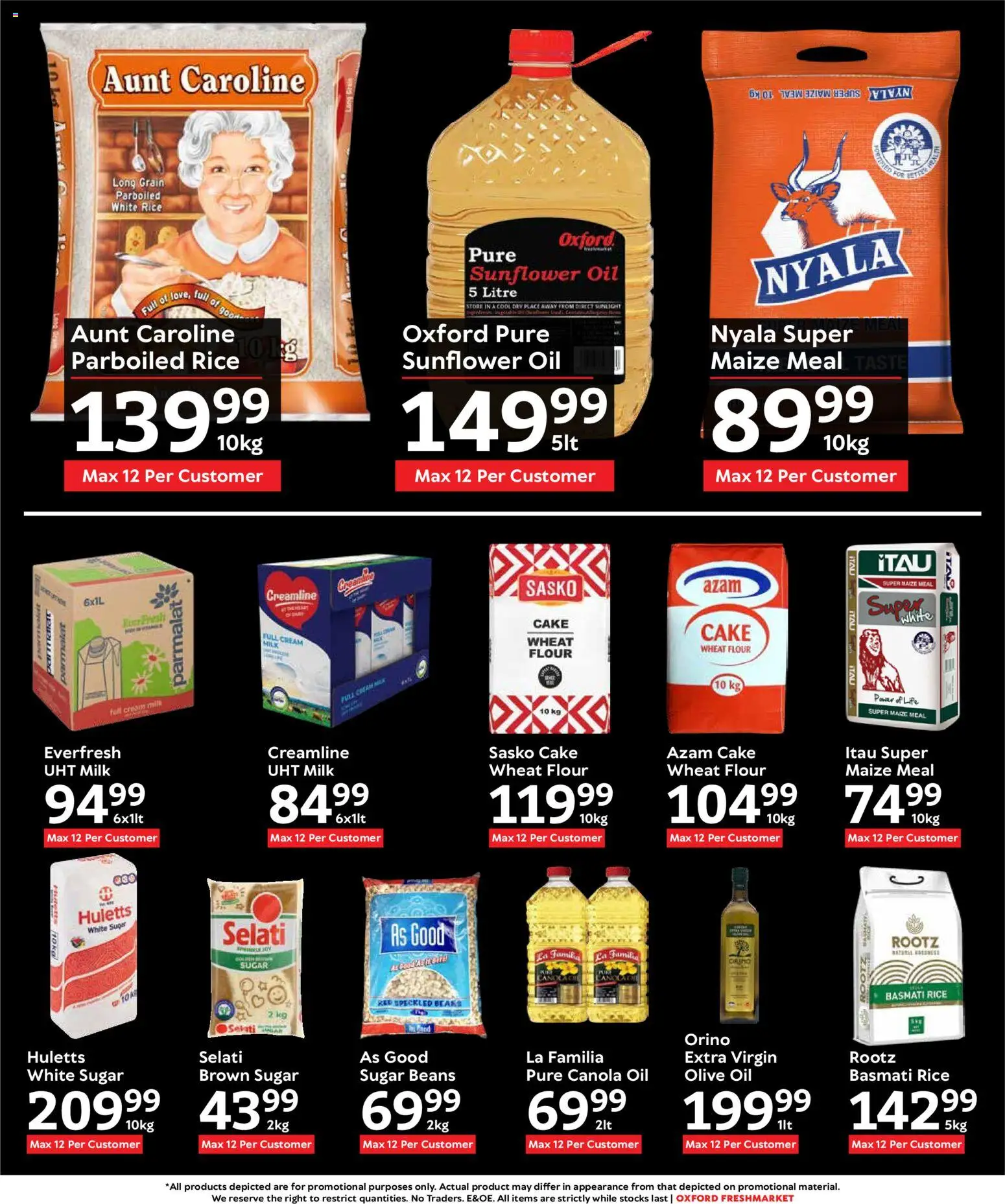 New Oxford Freshmarket catalogue – valid from 07.01.2026 | Page: 7 | Products: Maize meal, Milk, Oil, Rice