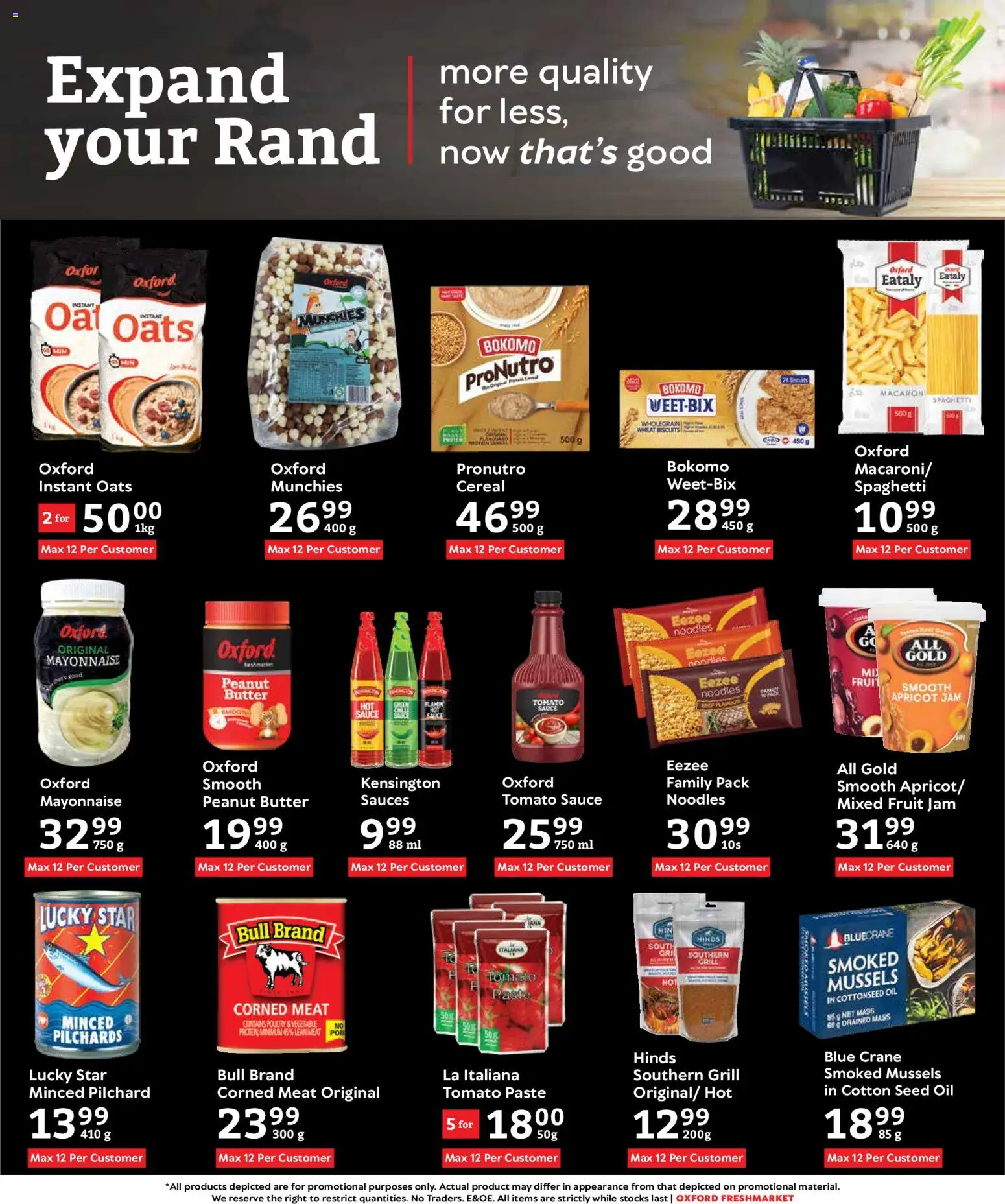 New Oxford Freshmarket catalogue – valid from 07.01.2026 | Page: 8 | Products: Pilchards, Corned meat, Grill, Tomato sauce