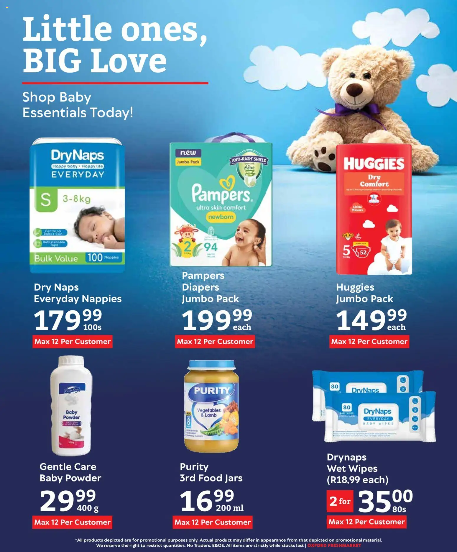 New Oxford Freshmarket catalogue – valid from 07.01.2026 | Page: 18 | Products: Powder, Vegetables, Nappies