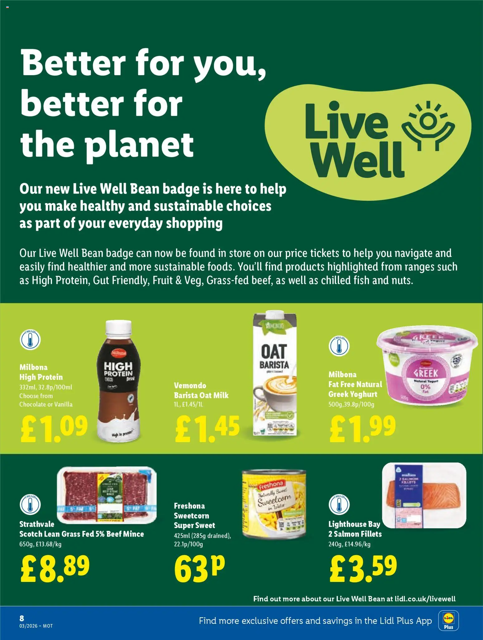 {H1} | Page: 10 | Products: Salmon, Greek yoghurt, Milk, Chocolate