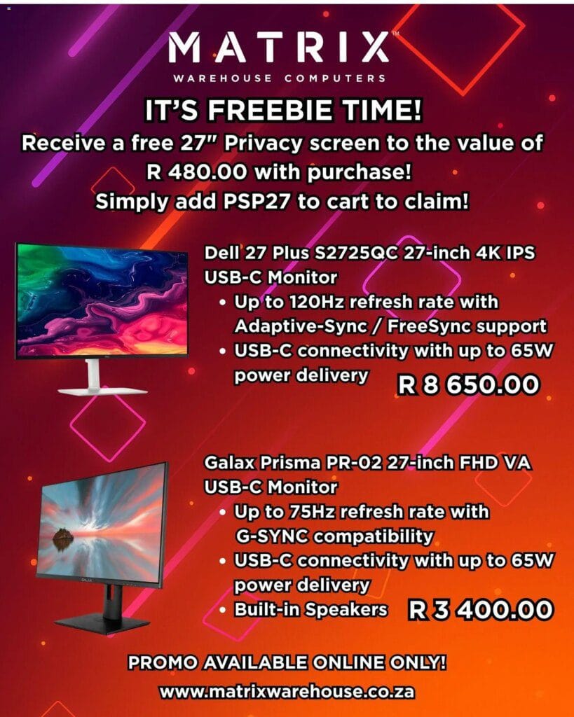 Matrix Warehouse 27” monitors (from Friday 09/01/2026) Online 8 Matrix Warehouse 27” monitors (from Friday 09/01/2026) Online