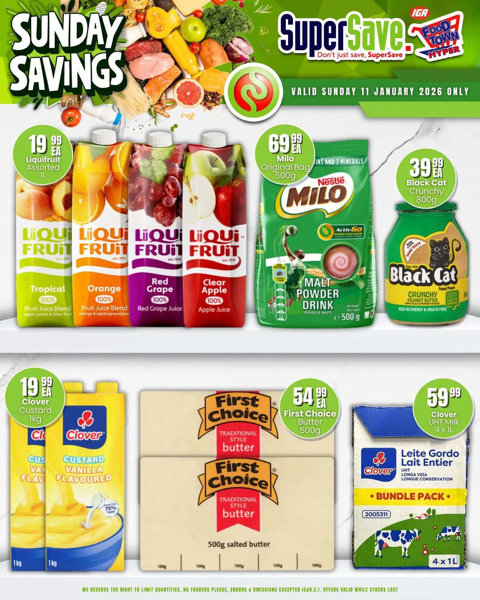 New Super Save catalogue – valid from 11.01.2026 | Page: 3 | Products: Milk, Juice, Powder, Peanut butter