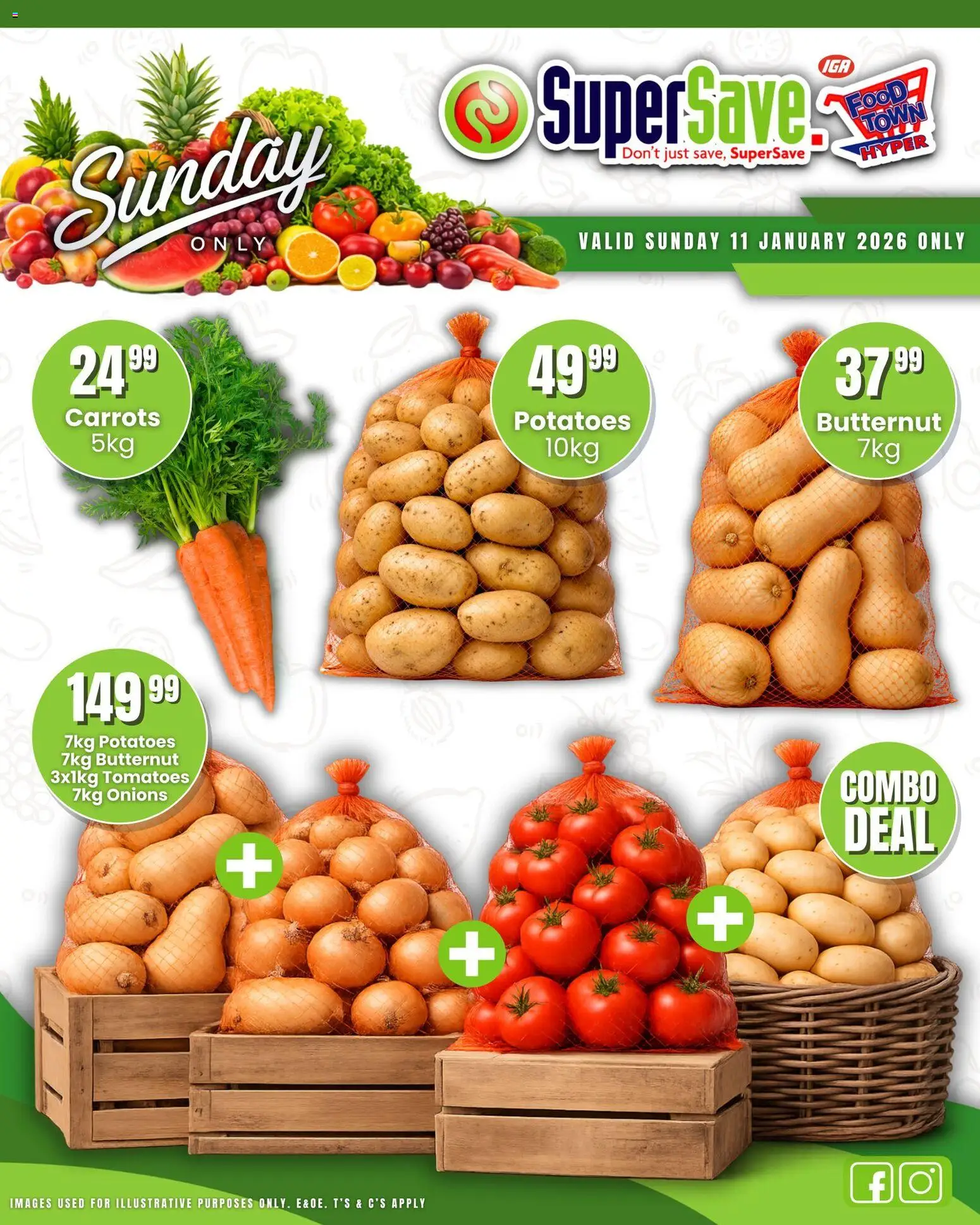 New Super Save catalogue – valid from 11.01.2026 | Page: 15 | Products: Tomatoes, Carrots, Potatoes, Onions
