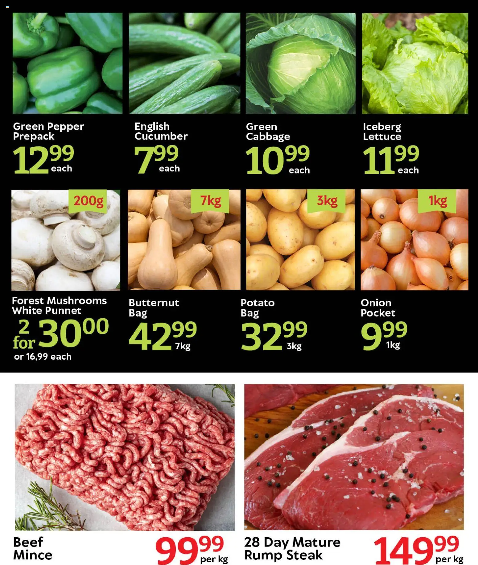 New Oxford Freshmarket catalogue – valid from 12.01.2026 | Page: 2 | Products: Steak, Beef, Pepper, Lettuce