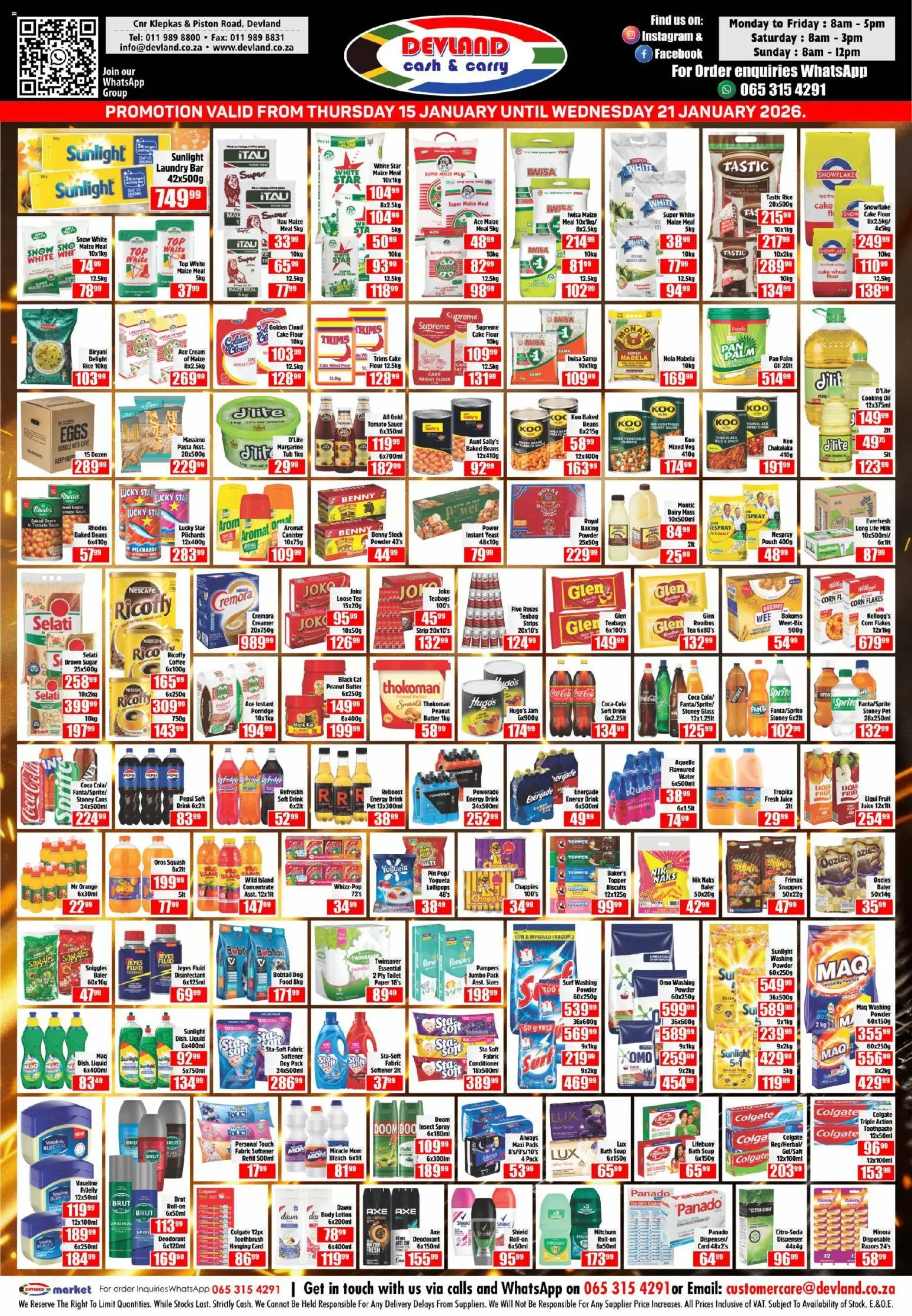 New Devland catalogue – valid from 15.01.2026 | Page: 1 | Products: Corn, Flour, Pads, Fruit