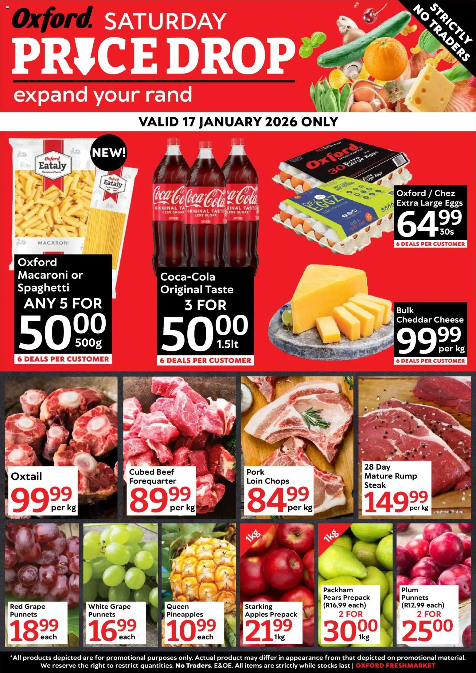 New Oxford Freshmarket catalogue – valid from 17.01.2026 | Page: 1 | Products: Cheese, Eggs, Apples, Sugar