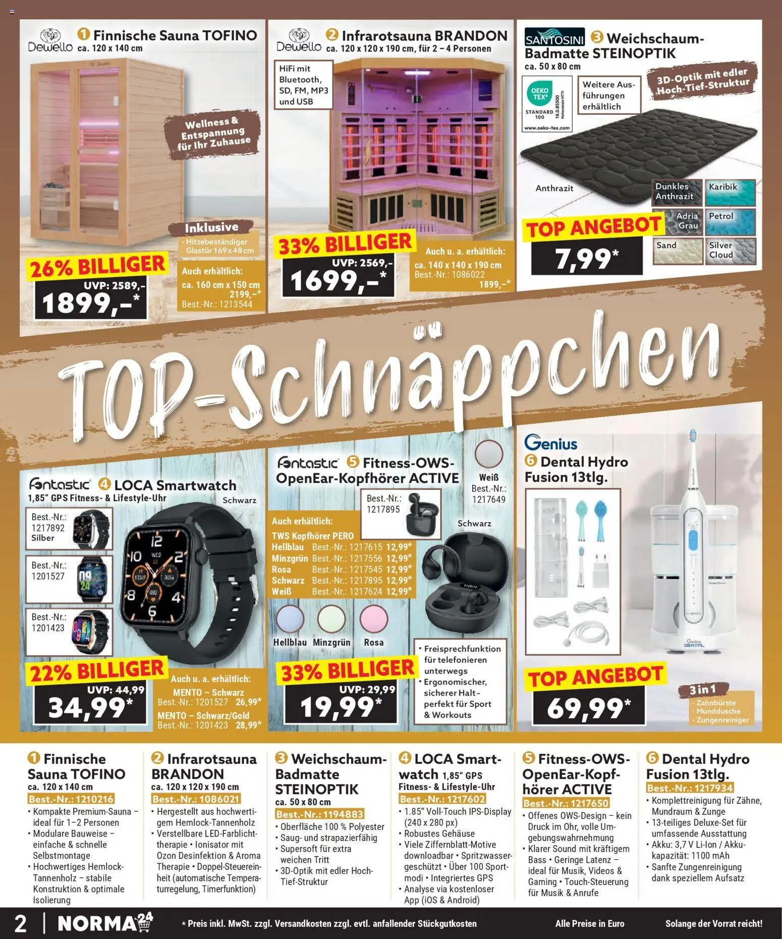 Norma Bestellmagazin Januar 2026 – gültig ab 01.01.2026 | Seite: 2 | Produkte: Hifi, Zahnbürste, MP3, Kopfhörer