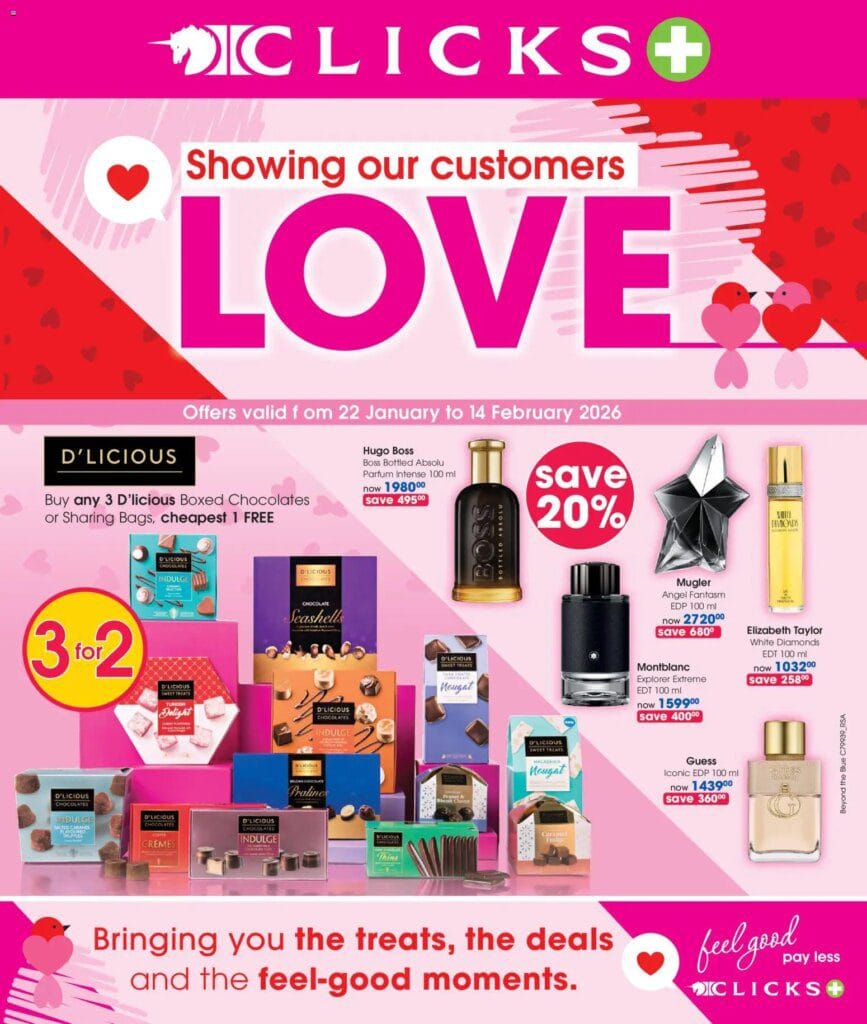 Clicks – Valentines Specials 22 January Clicks Online Shopping Catalogues and Specials