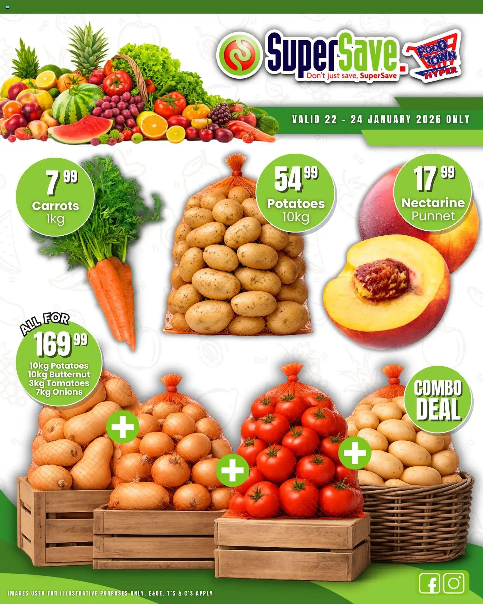 New Super Save catalogue – valid from 22.01.2026 | Page: 1 | Products: Tomatoes, Carrots, Potatoes, Onions