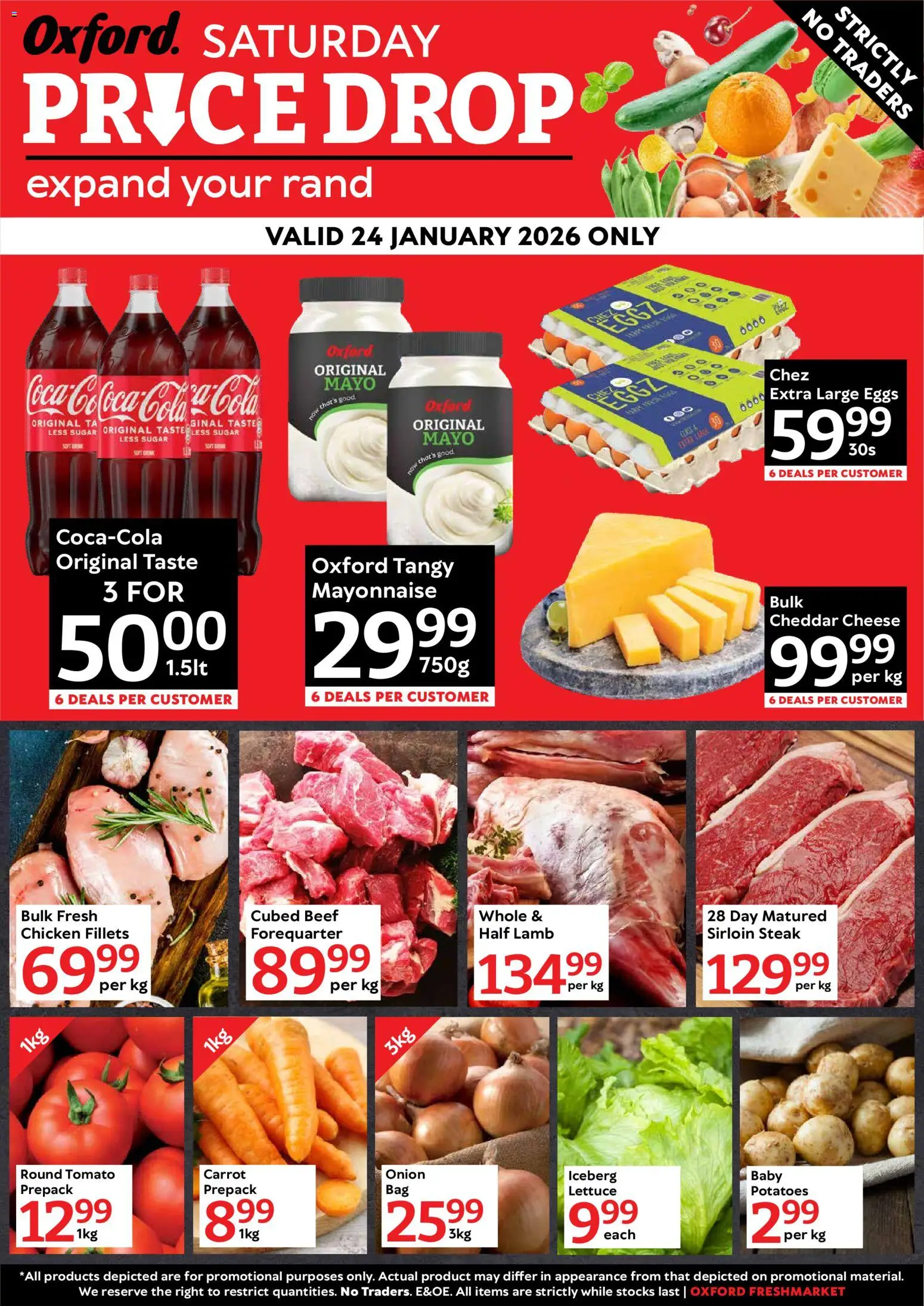 New Oxford Freshmarket catalogue – valid from 24.01.2026 | Page: 1 | Products: Chicken, Beef, Mayonnaise, Sugar