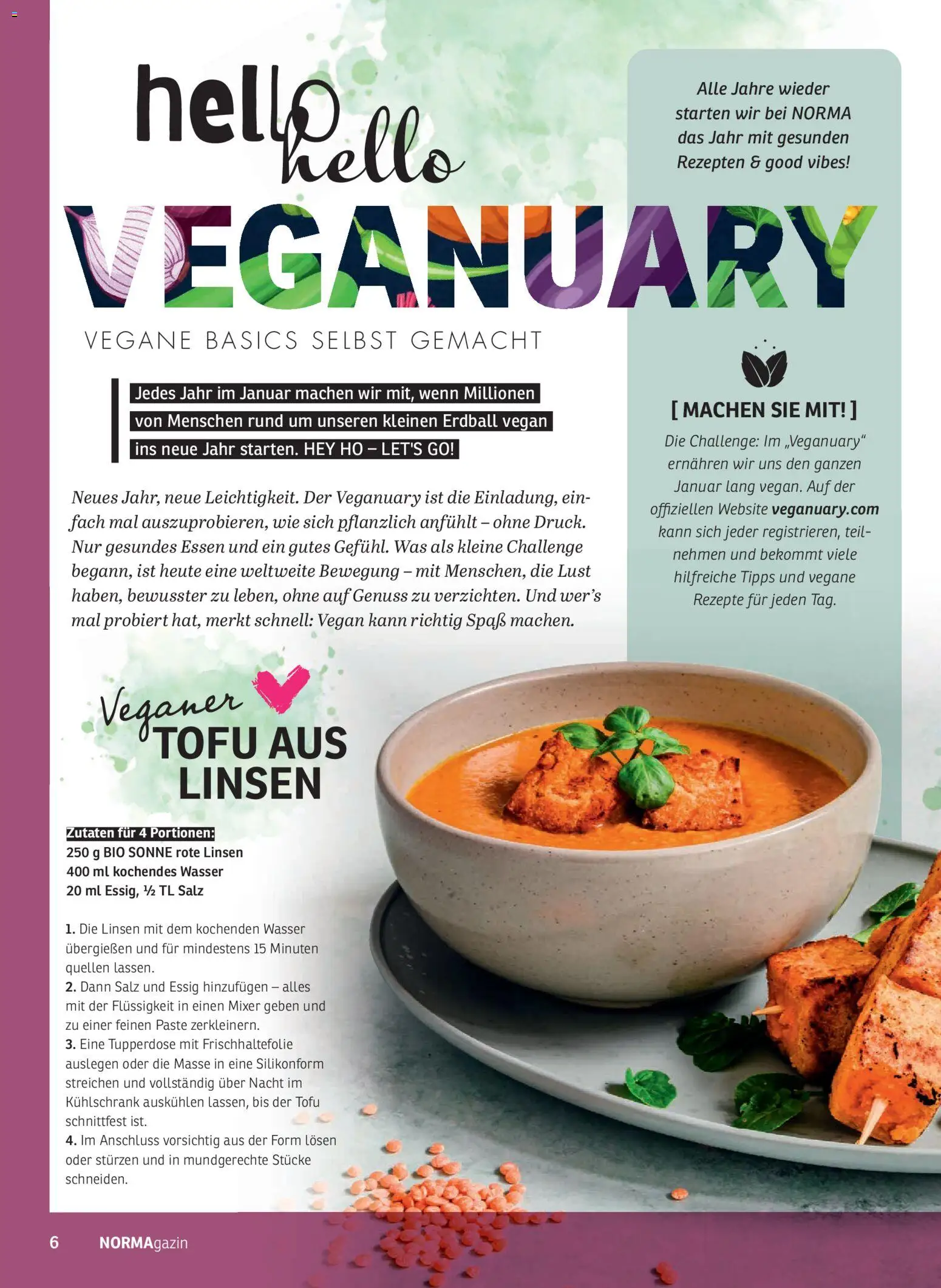Norma NORMAgazin Januar/Februar 2026 – gültig ab 01.01.2026 | Seite: 6 | Produkte: Mixer, Essig, Wasser, Salz