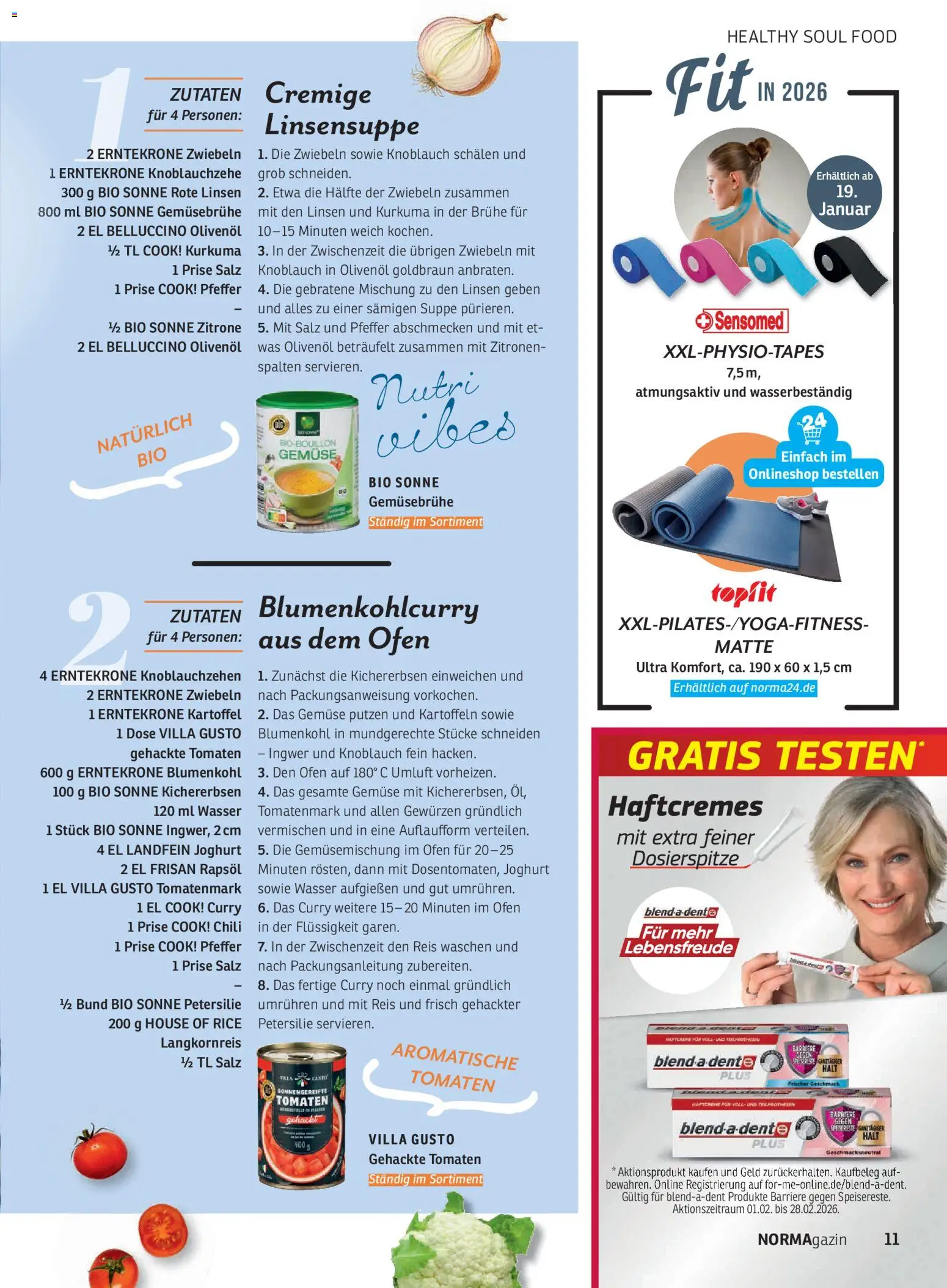 Norma NORMAgazin Januar/Februar 2026 – gültig ab 01.01.2026 | Seite: 11 | Produkte: Ofen, Pfeffer, Blumenkohl, Petersilie