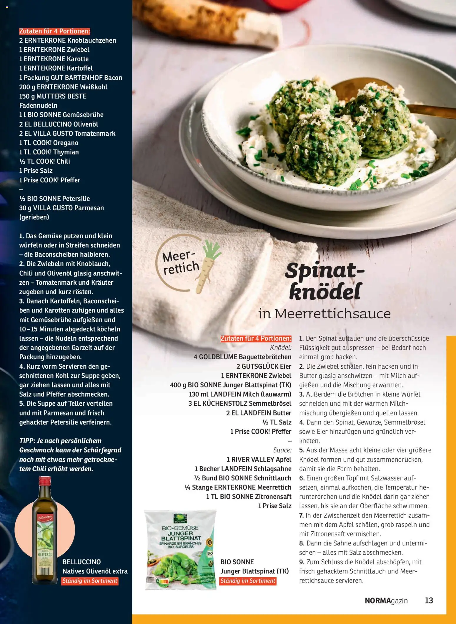 Norma NORMAgazin Januar/Februar 2026 – gültig ab 01.01.2026 | Seite: 13 | Produkte: Milch, Eier, Äpfel, Chili