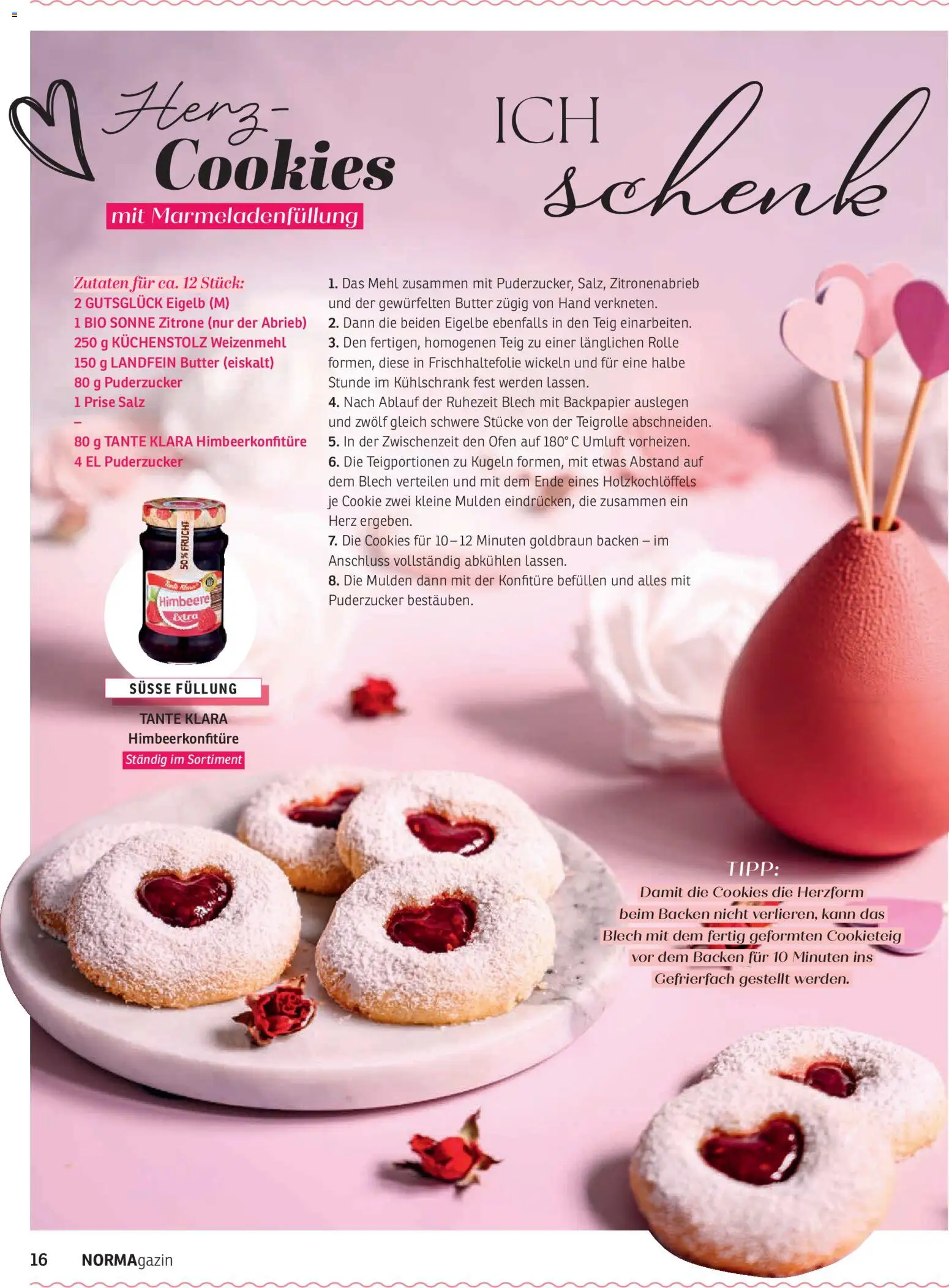 Norma NORMAgazin Januar/Februar 2026 – gültig ab 01.01.2026 | Seite: 16 | Produkte: Butter, Kühlschrank, Salz, Himbeere