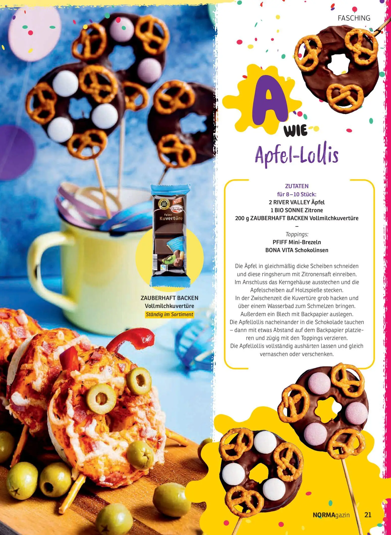 Norma NORMAgazin Januar/Februar 2026 – gültig ab 01.01.2026 | Seite: 21 | Produkte: Schokolade, Äpfel, Zitrone