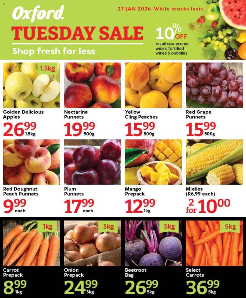 Oxford Freshmarket – Tuesday Sale (26/01/2026 – 27/01/2026) Online