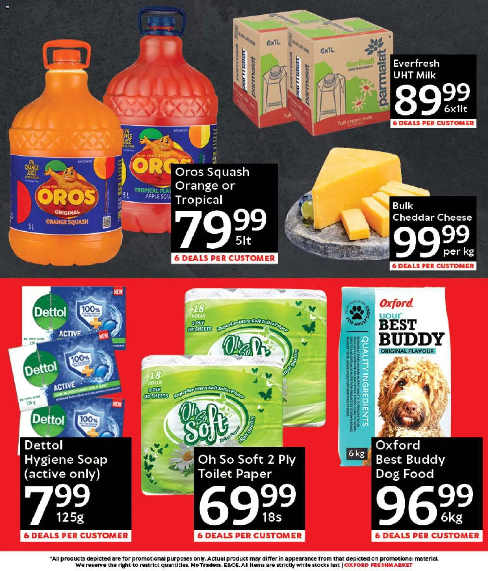New Oxford Freshmarket catalogue – valid from 31.01.2026 | Page: 3 | Products: Squash, Paper, Toilet paper, Dog food