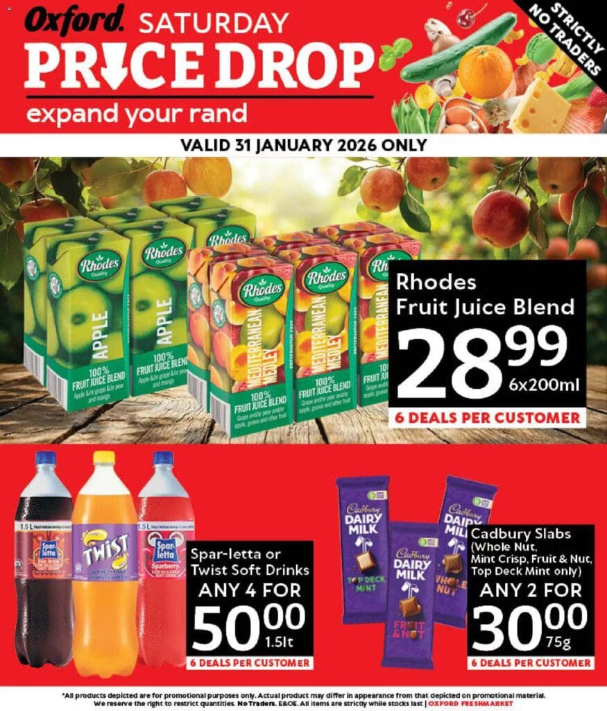 Oxford Freshmarket – Saturday Price Drop (31/01/2026 – 31/01/2026) Online